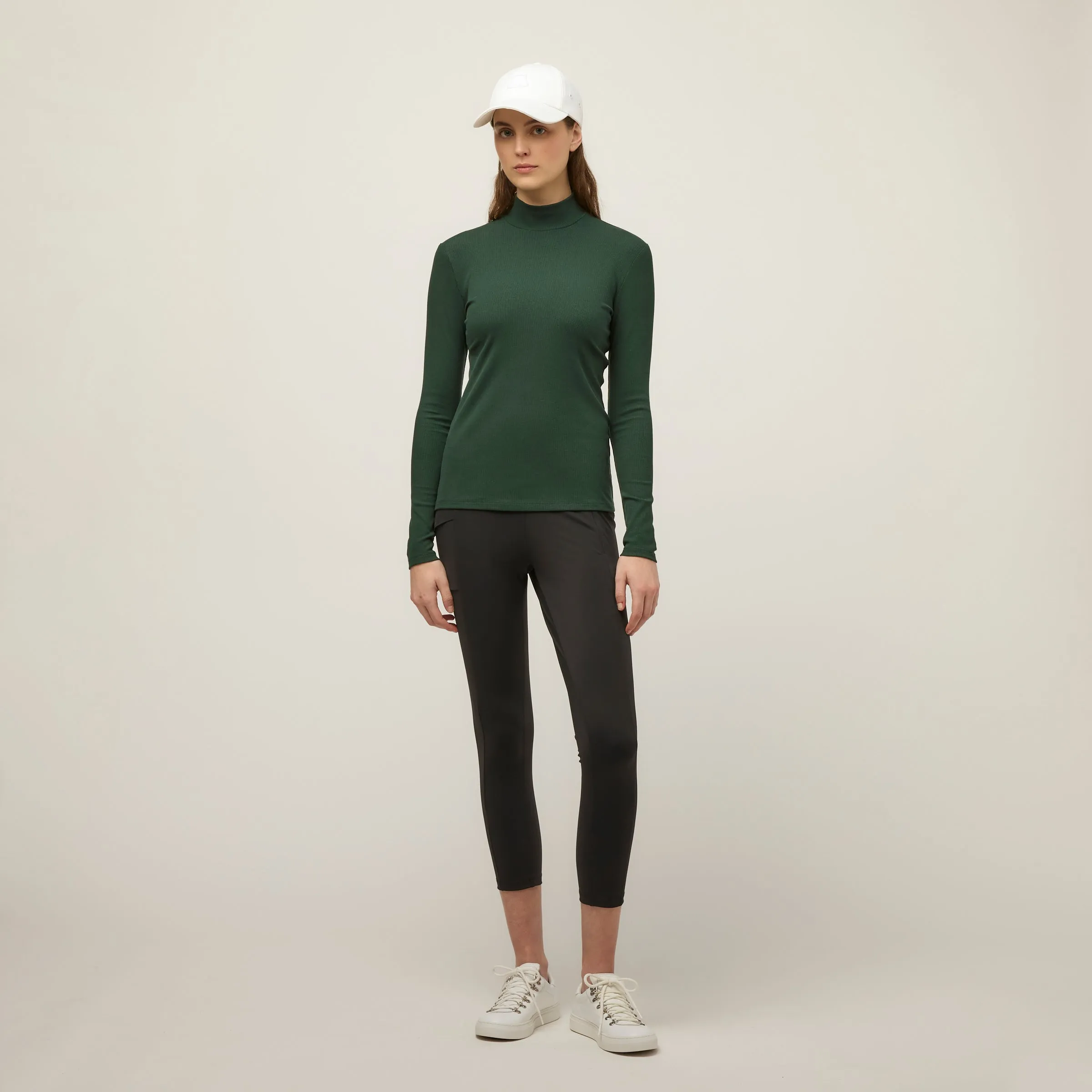 Long Sleeve Mockneck Tencel Rib