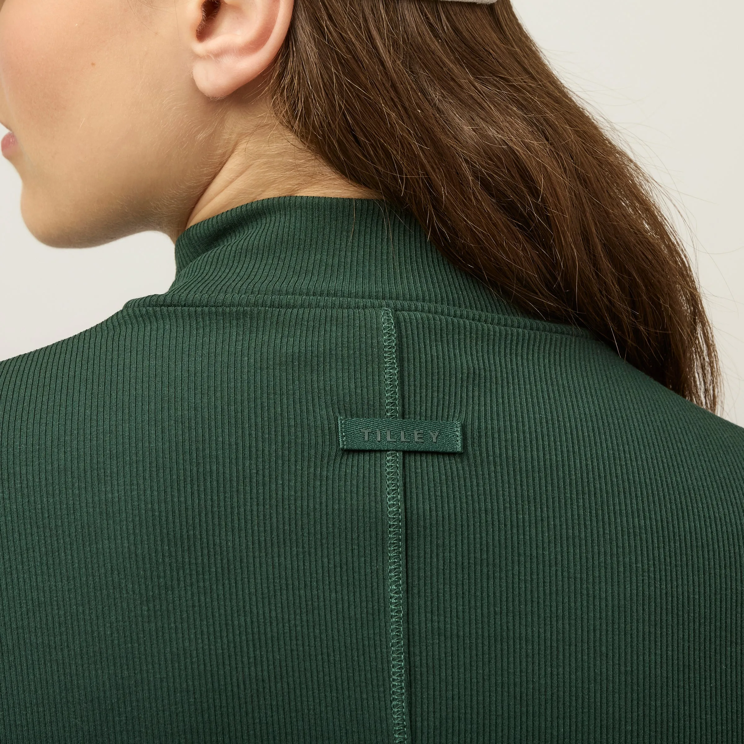 Long Sleeve Mockneck Tencel Rib