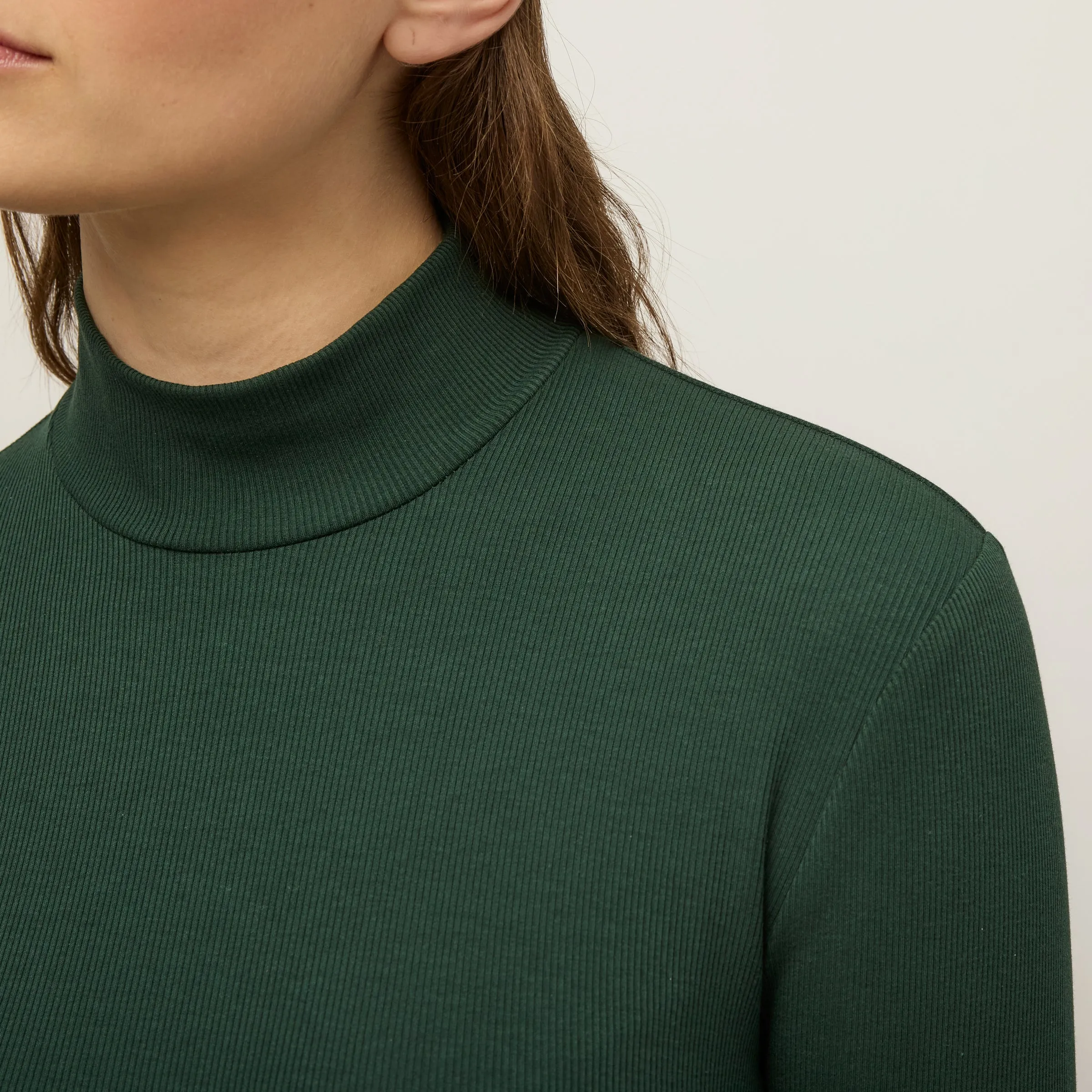 Long Sleeve Mockneck Tencel Rib