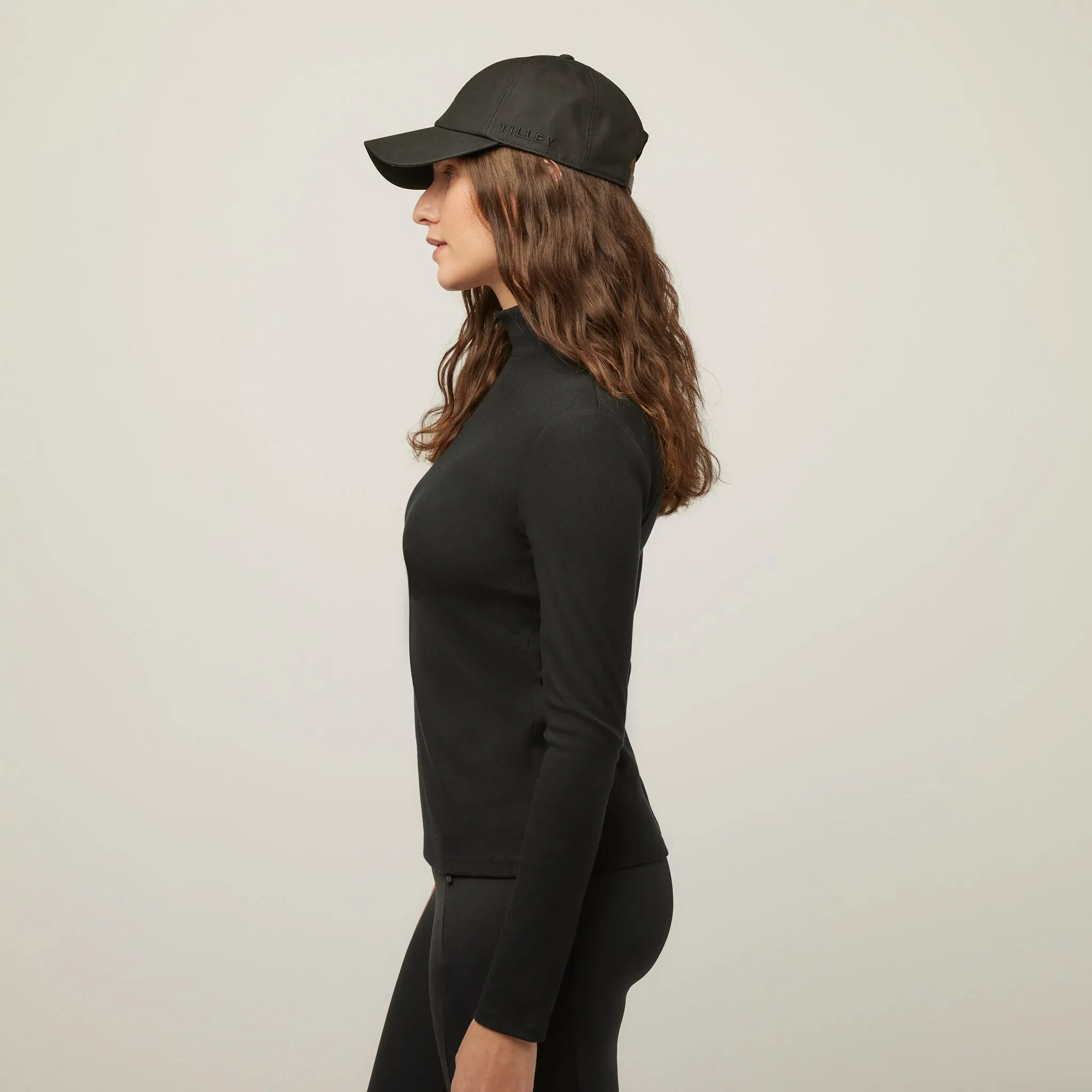 Long Sleeve Mockneck Tencel Rib