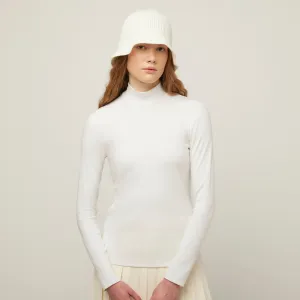 Long Sleeve Mockneck Tencel Rib