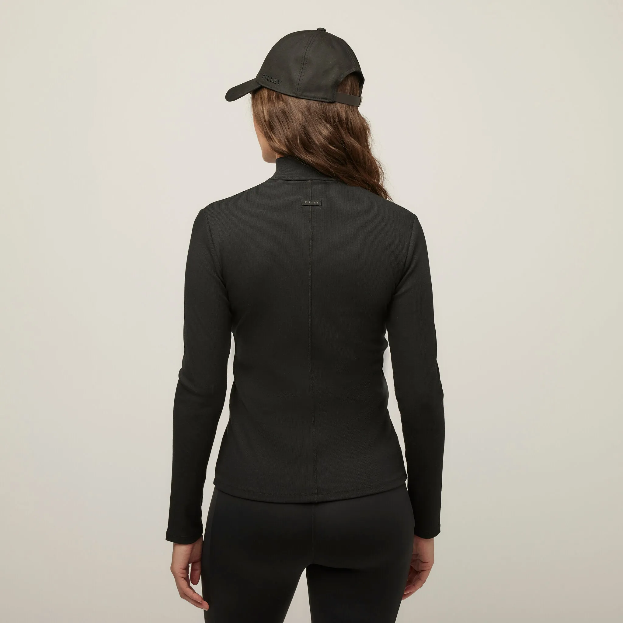 Long Sleeve Mockneck Tencel Rib