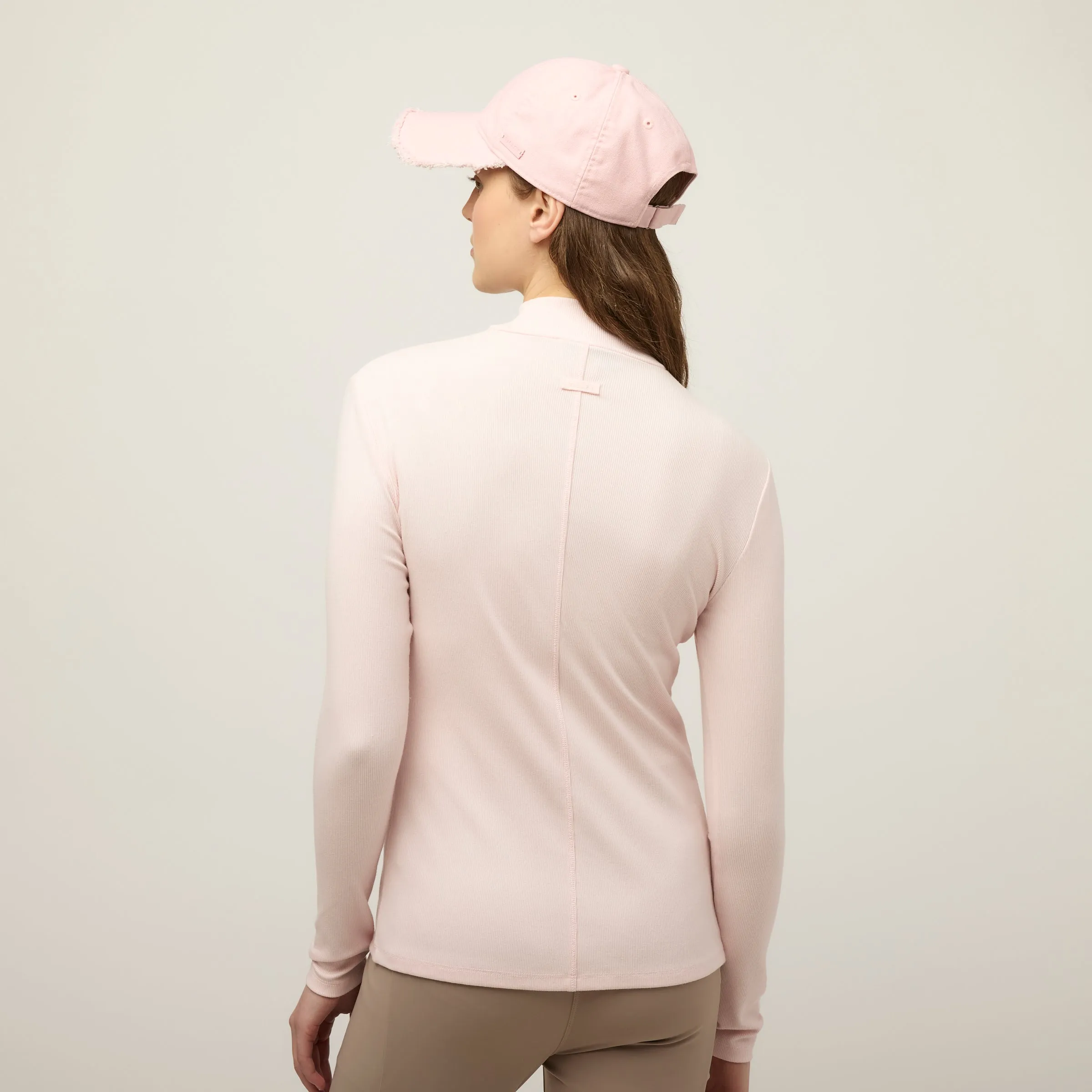 Long Sleeve Mockneck Tencel Rib