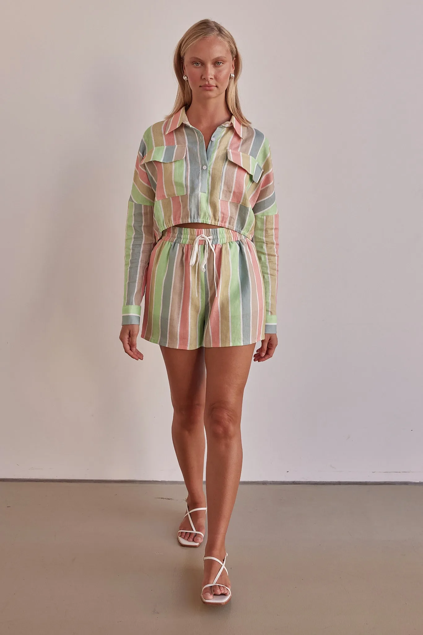 Luna Linen Shirt (Stripe)
