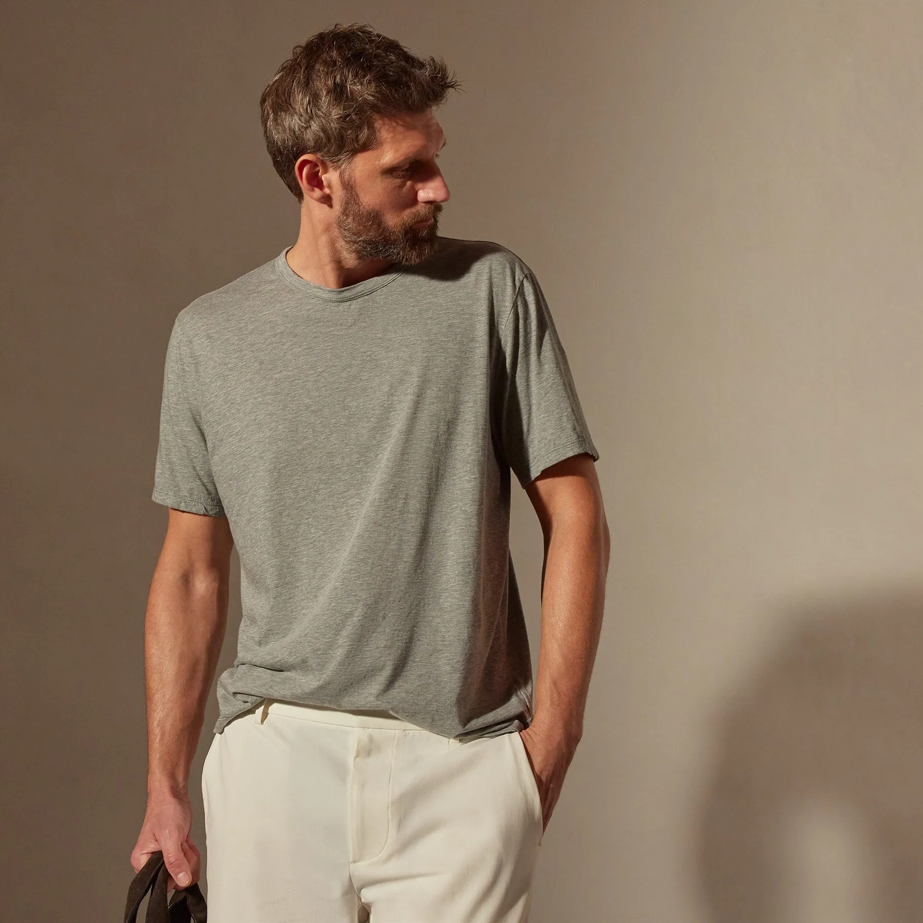 Luxe Lotus Jersey Tee - Heather Grey