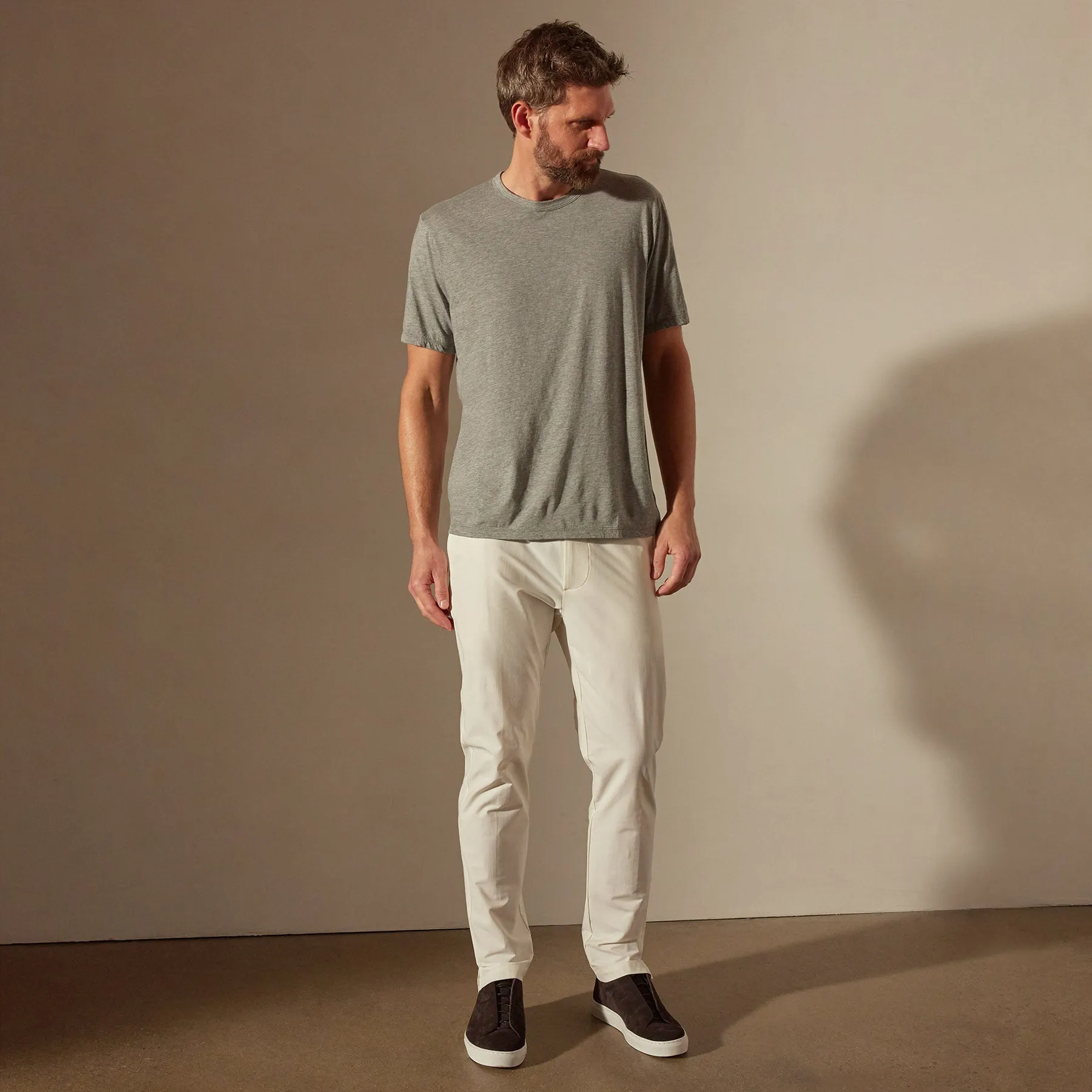 Luxe Lotus Jersey Tee - Heather Grey