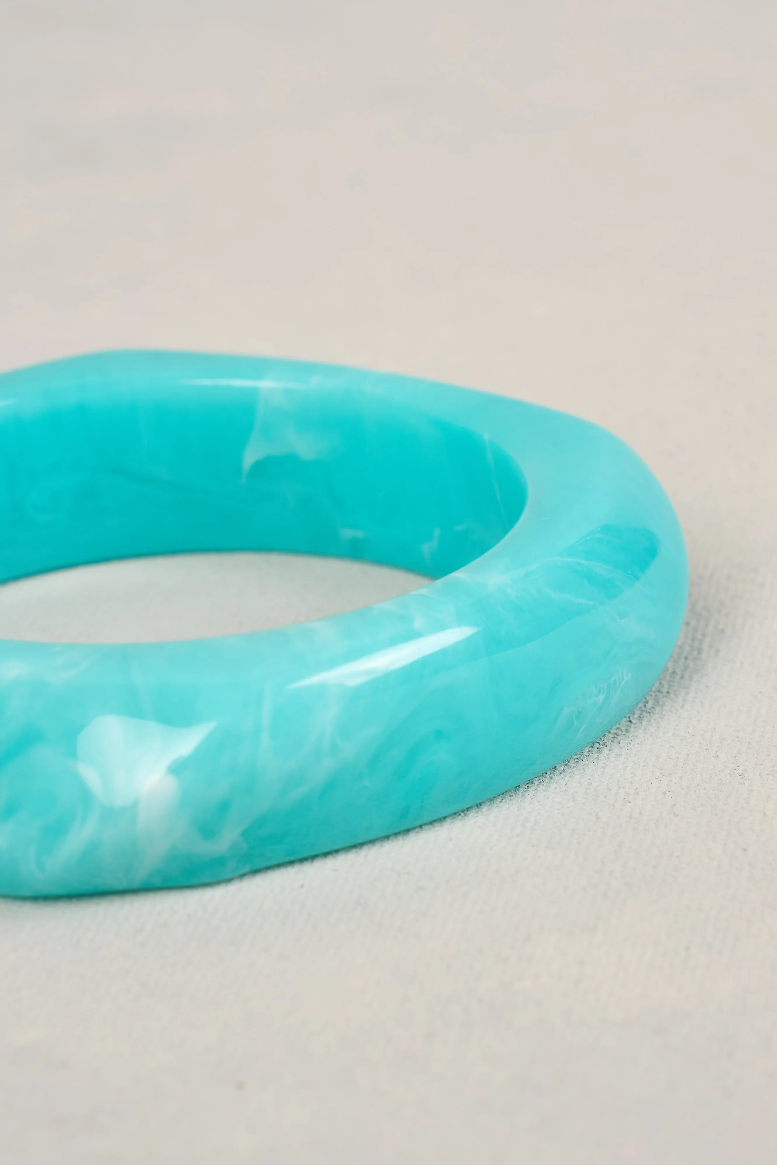 Marble Resin Bangle - Aquamarine