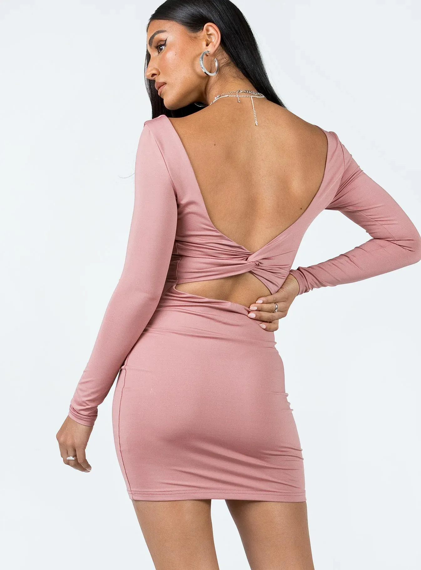 Maroy Long Sleeve Mini Dress Mauve