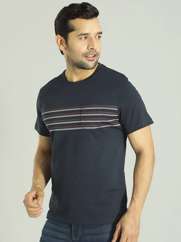 Men Striped Crew Neck T-Shirt
