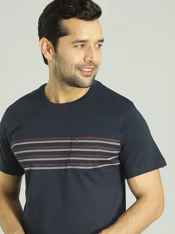 Men Striped Crew Neck T-Shirt