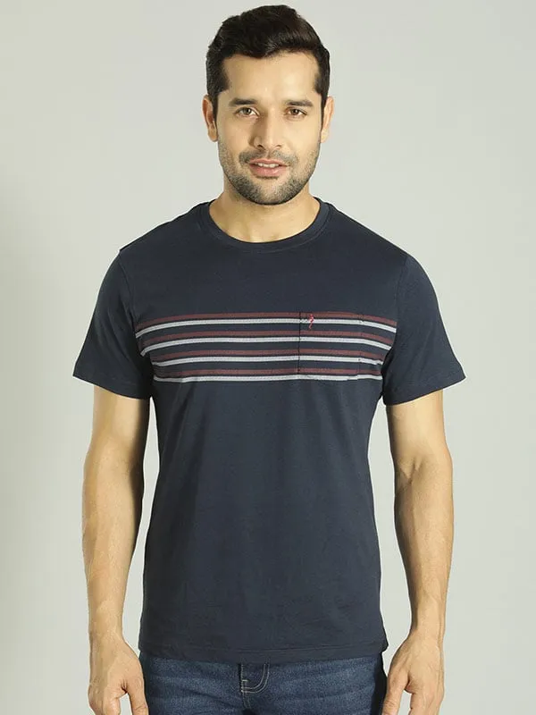 Men Striped Crew Neck T-Shirt