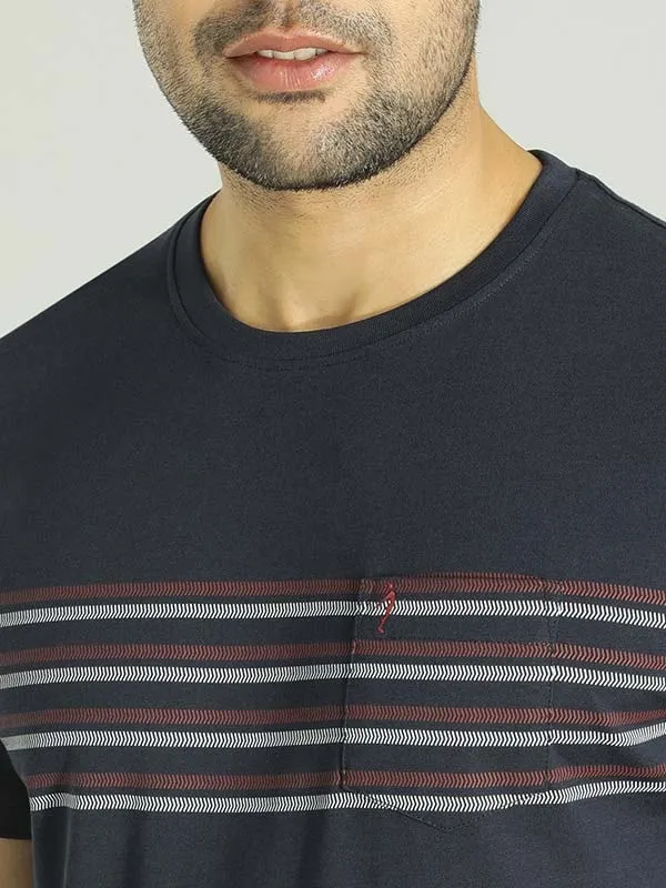 Men Striped Crew Neck T-Shirt