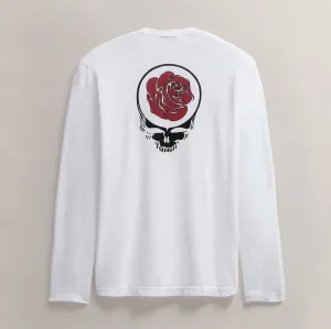 Men's Grateful Dead Rose Long Sleeve Crew - White/Red