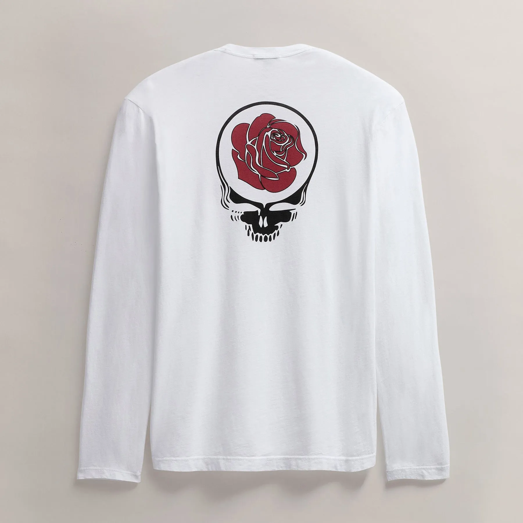 Men's Grateful Dead Rose Long Sleeve Crew - White/Red