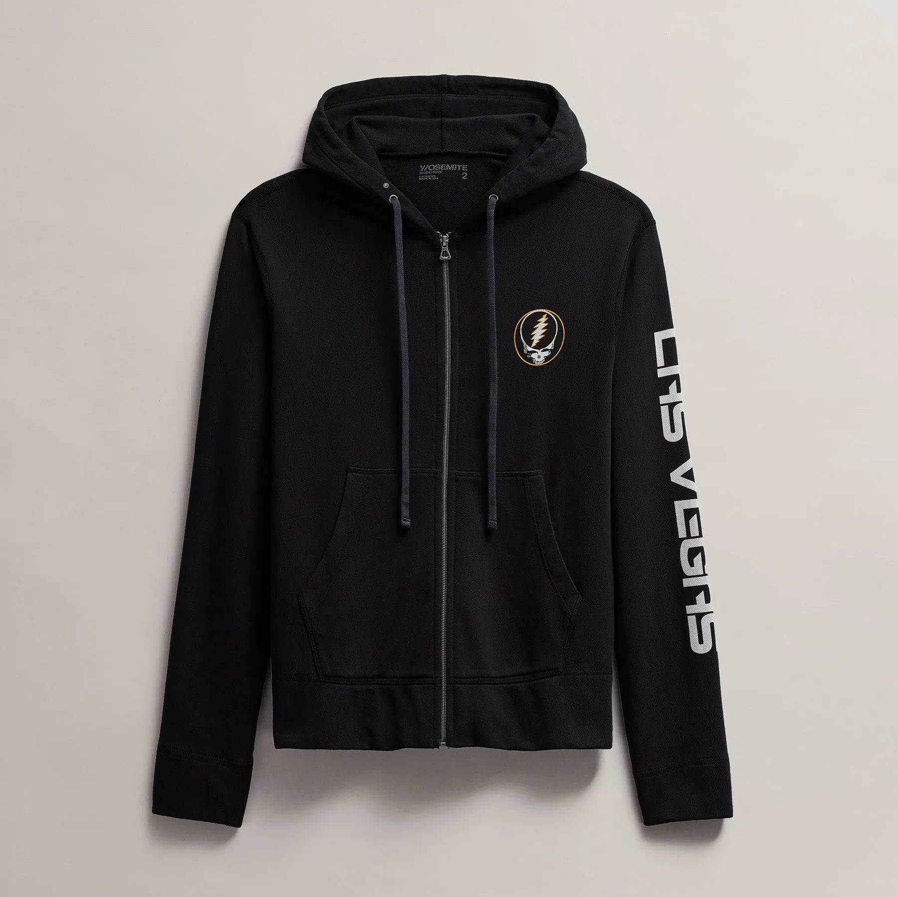 Men's Grateful Dead Skull Full Zip Hoodie - Black/Cadmium
