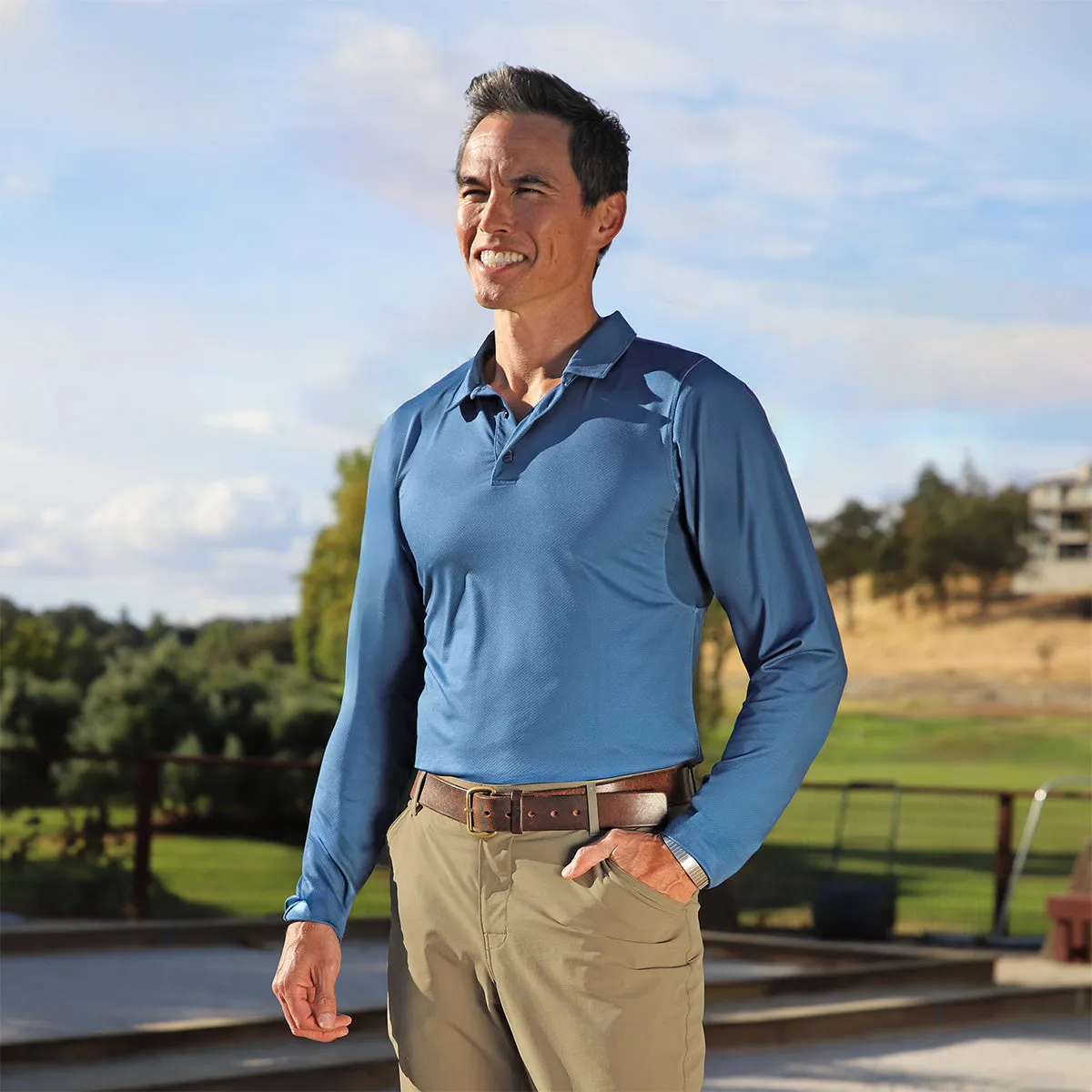 Men's Long Sleeve Performance Polo