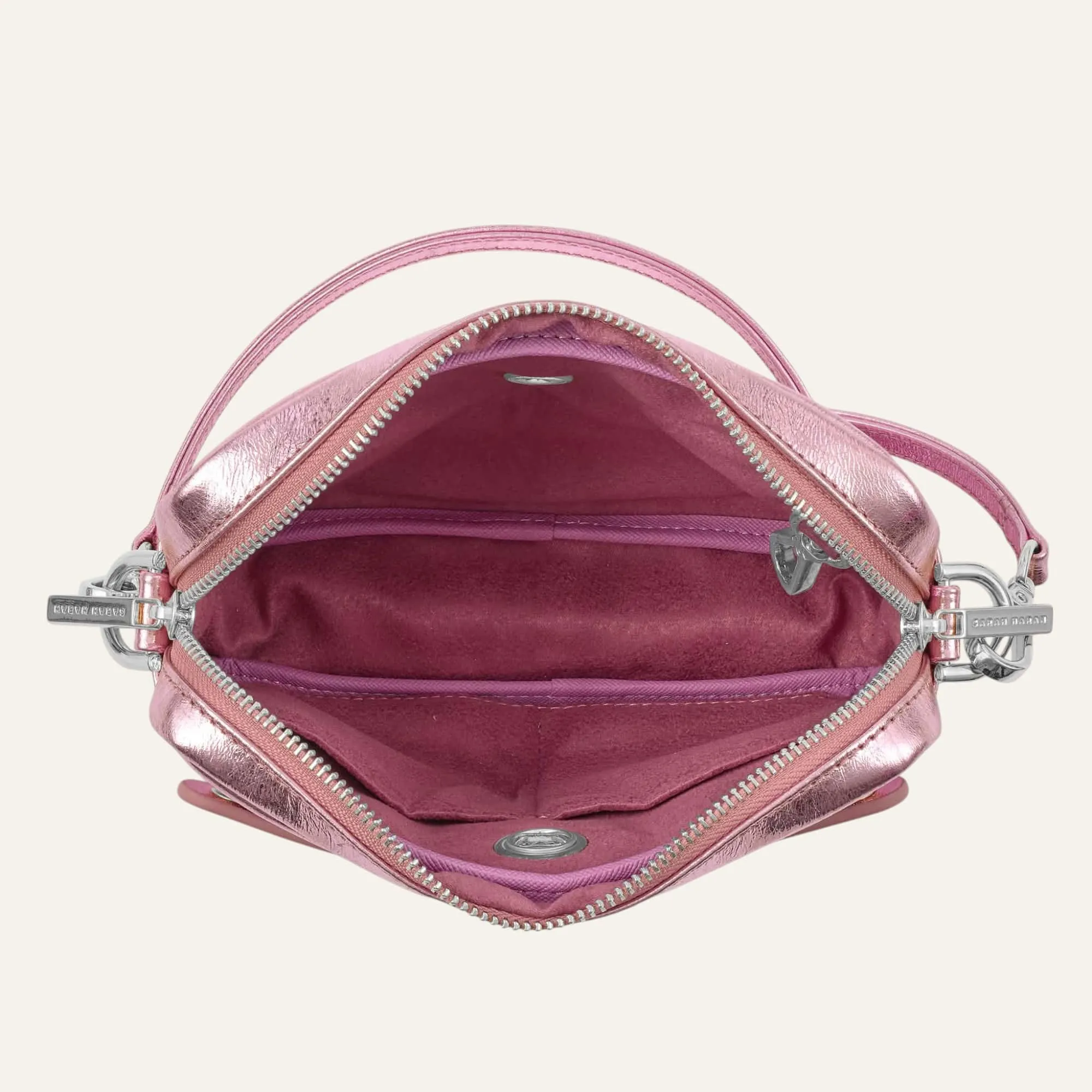 Millie Crossbody | Metallic Pink with Silver hardware