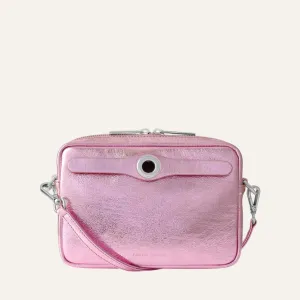 Millie Crossbody | Metallic Pink with Silver hardware