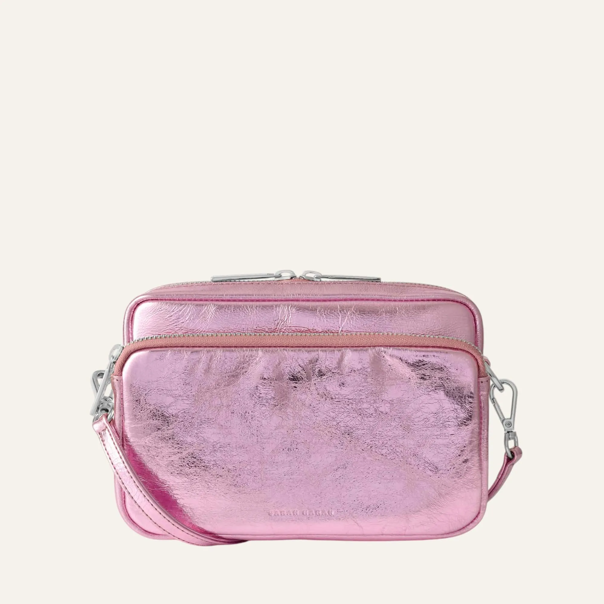 Millie Crossbody | Metallic Pink with Silver hardware