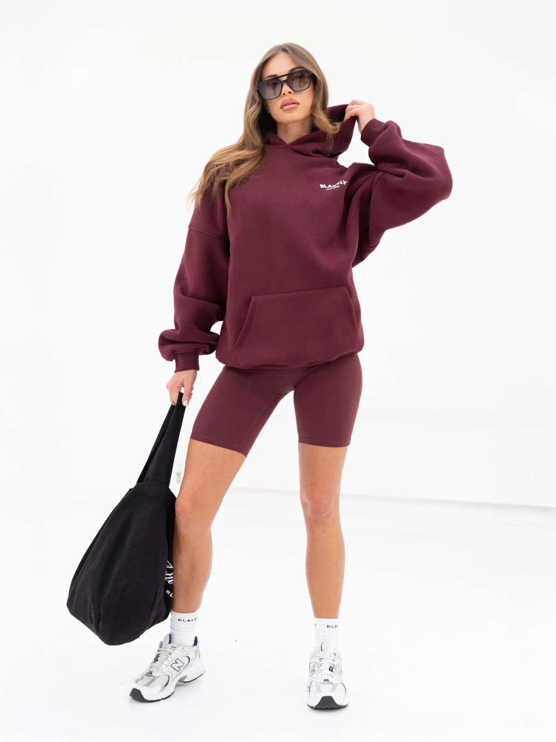 NY Crest Oversized Hoodie - Classic Burgundy