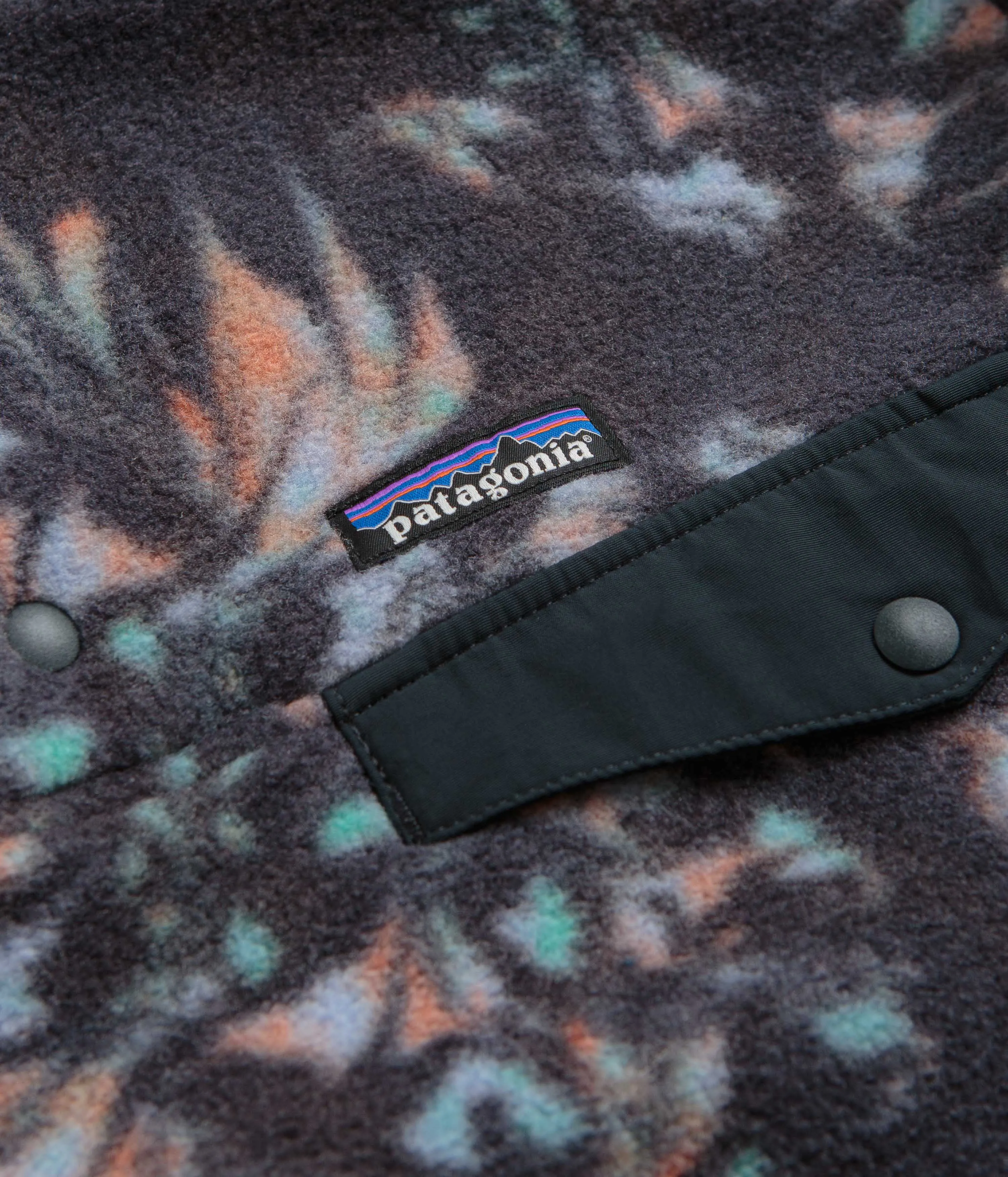 Patagonia Womens Synchilla Snap-T Pullover Fleece - Swirl Floral: Pitch Blue