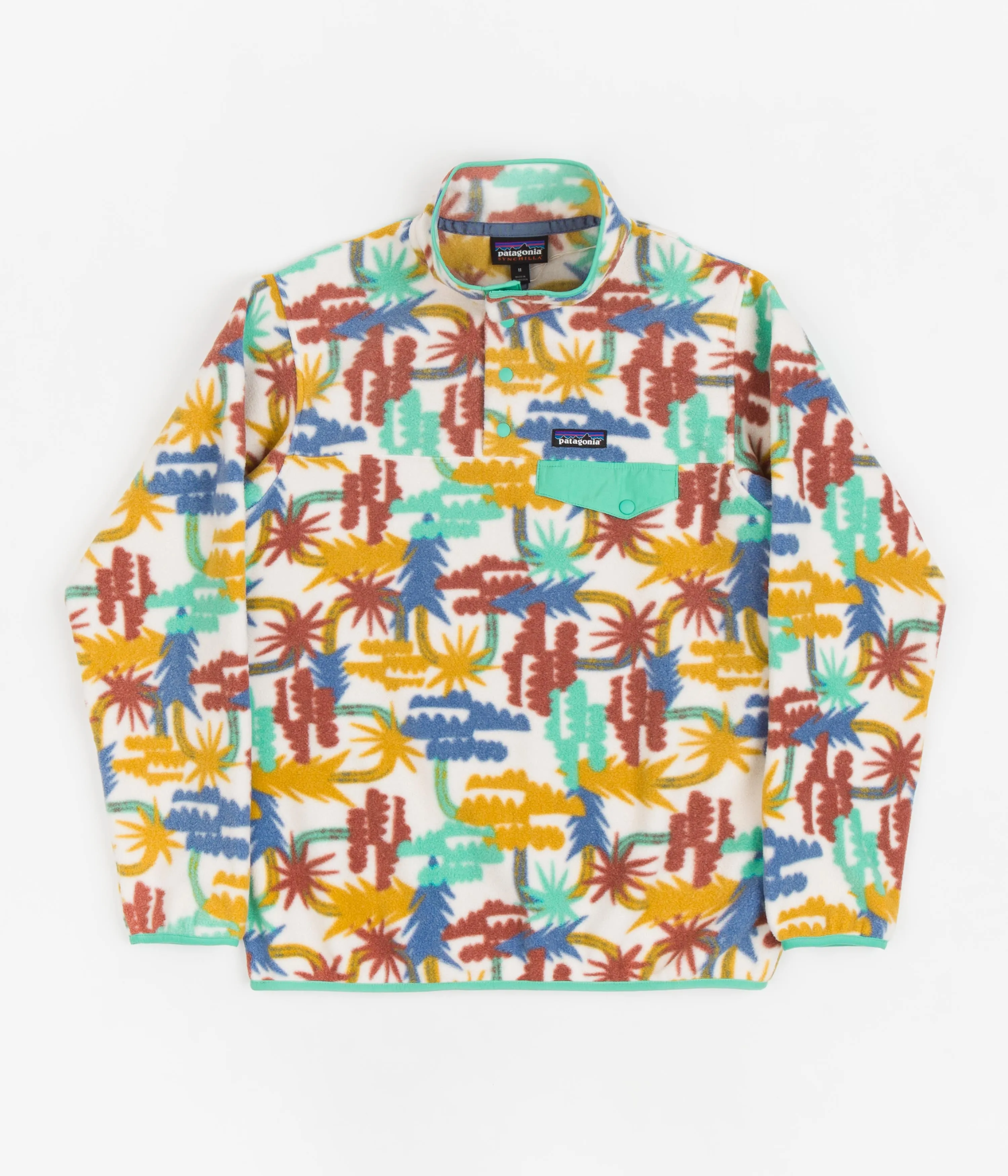 Patagonia Womens Synchilla Snap-T Pullover Fleece - Tree Connection: Fresh Teal