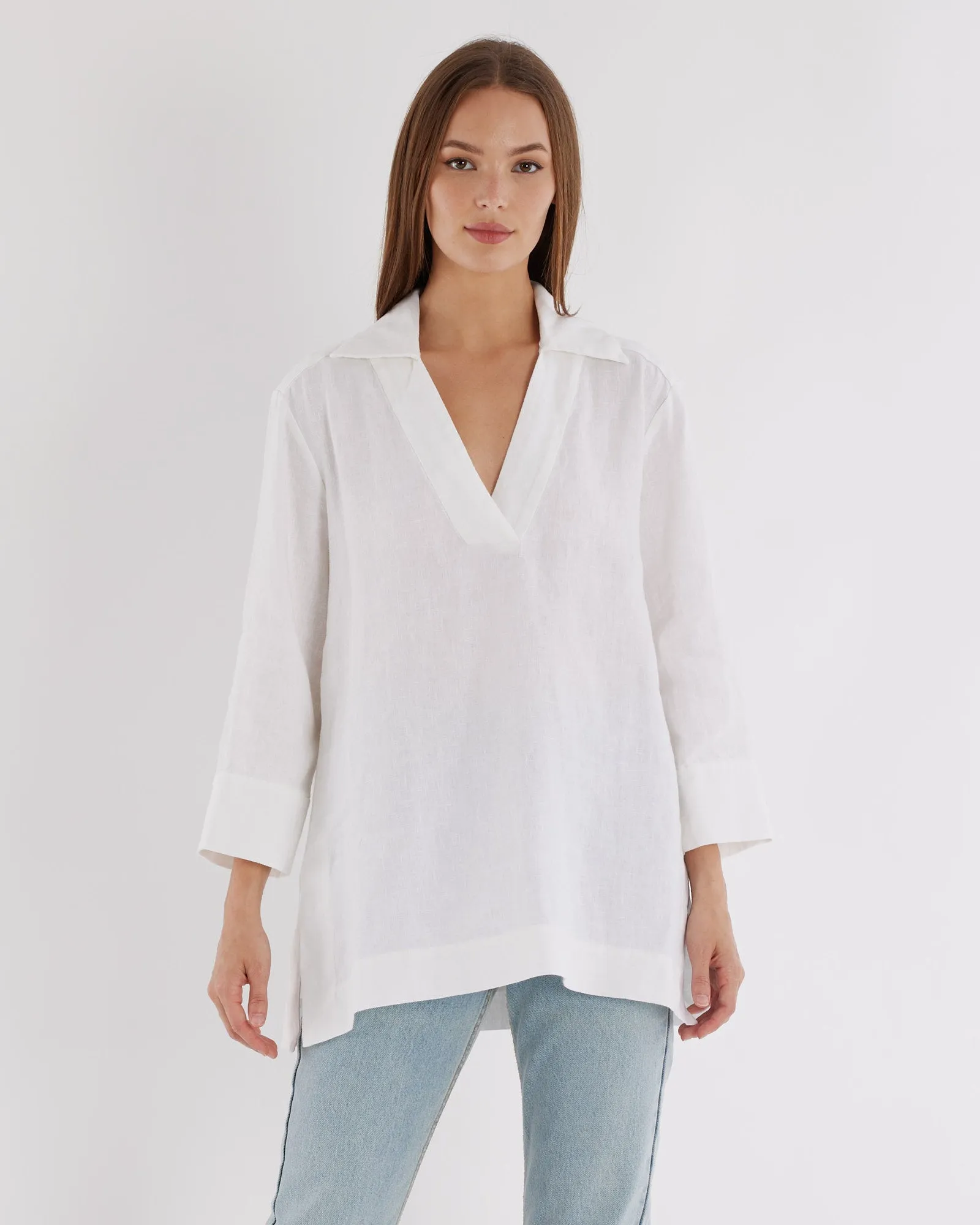 Pauline Linen Blouse - White