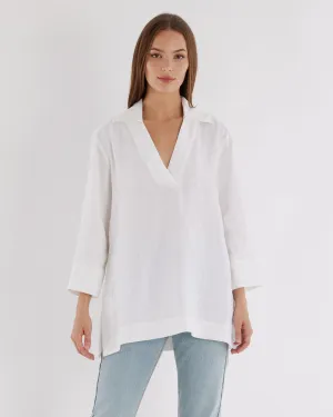 Pauline Linen Blouse - White