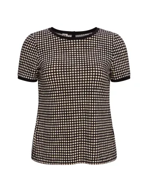 Plus Size Button Back Knit Tee - Sale