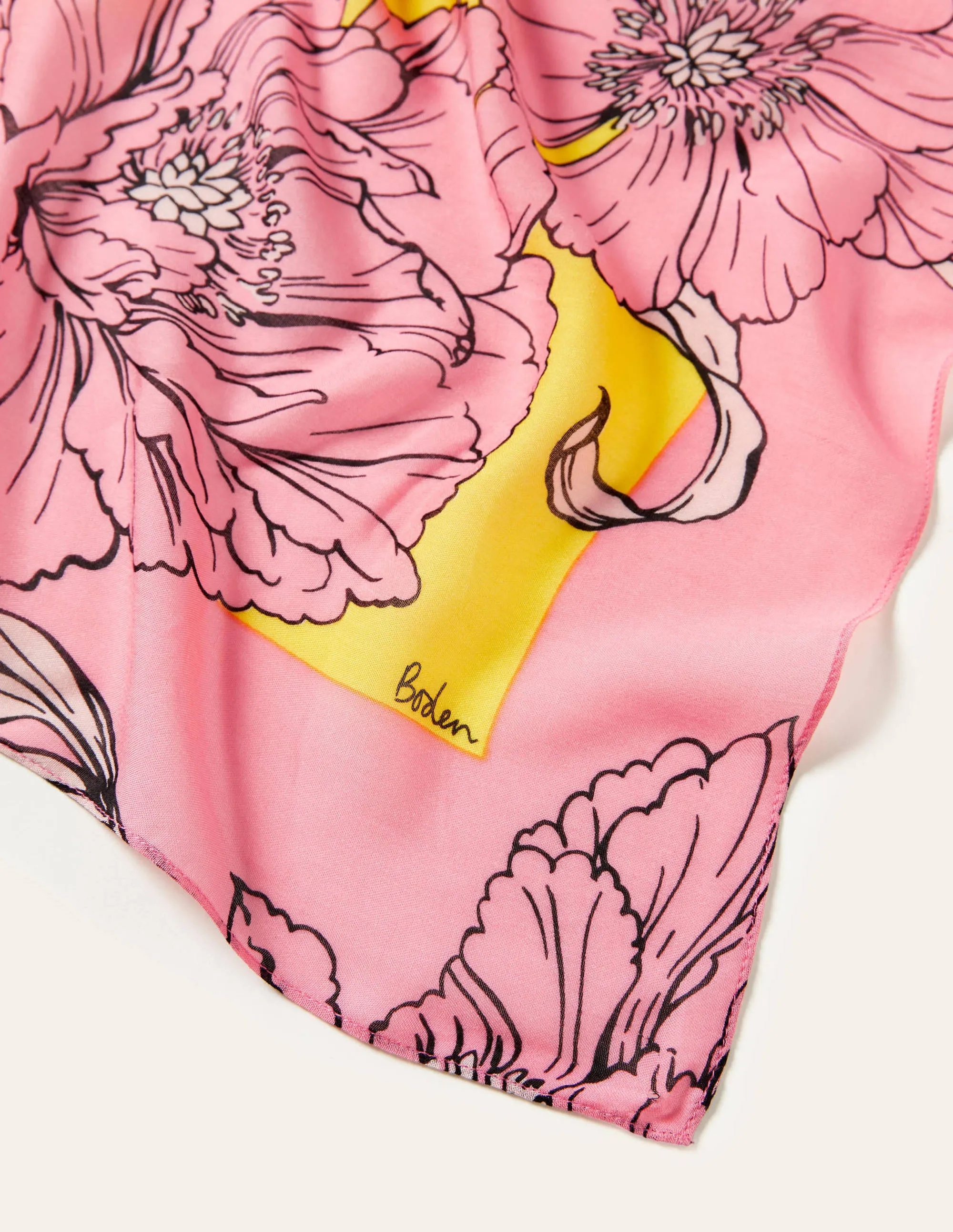 Printed Modal Scarf-Lemon Fizz. Peony Bloom