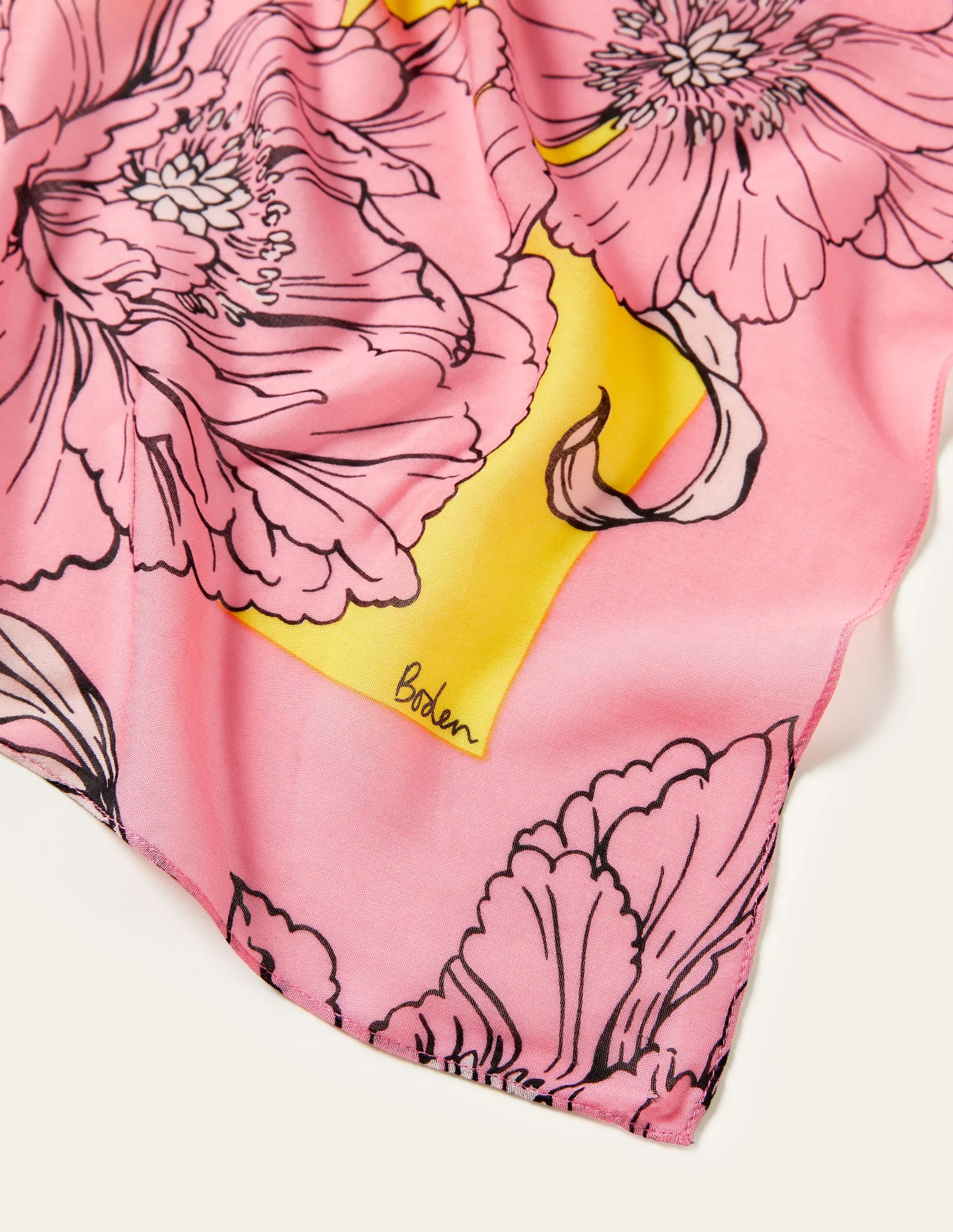 Printed Modal Scarf-Lemon Fizz. Peony Bloom