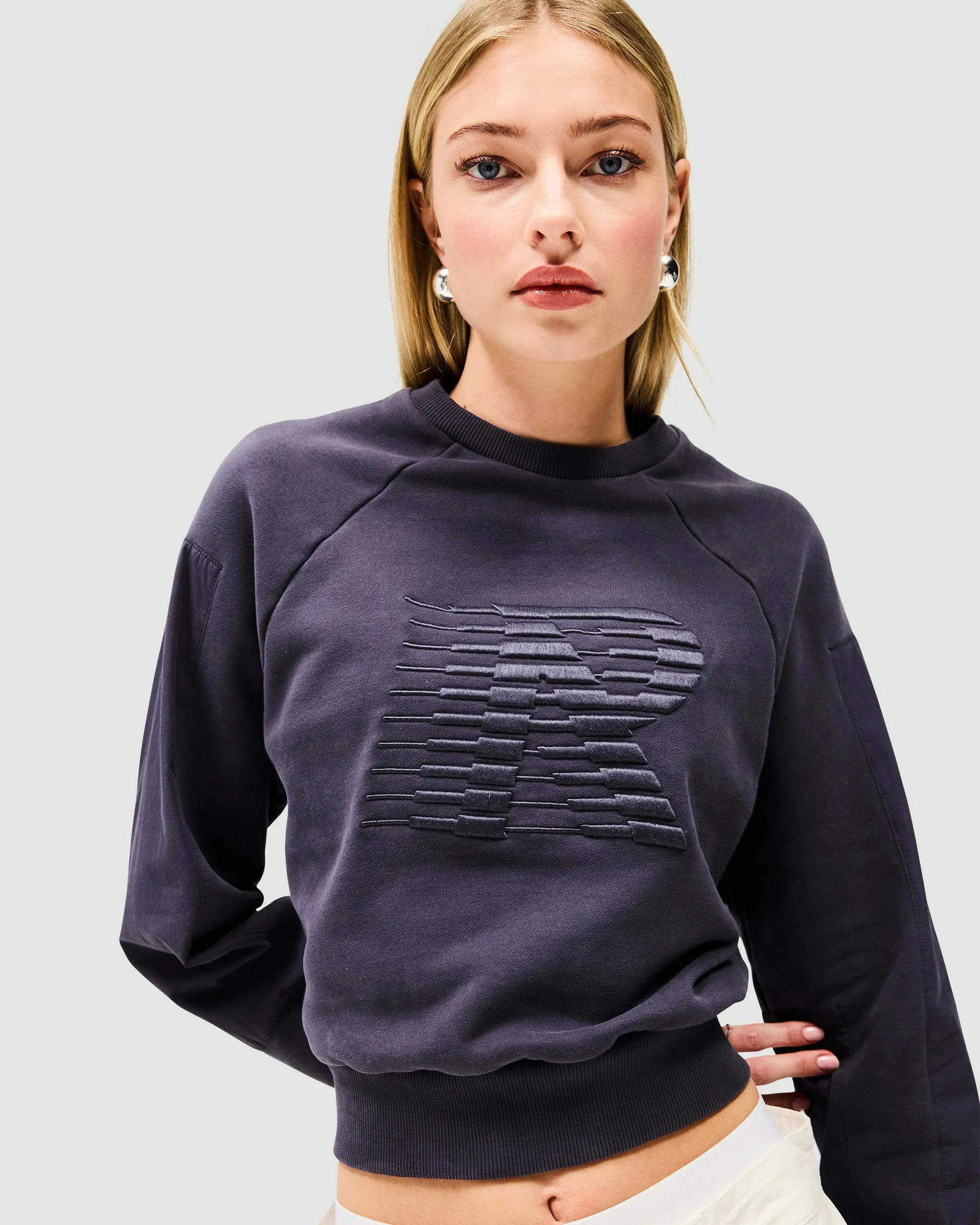 Reverse Long Sleeve Top - Washed Grey
