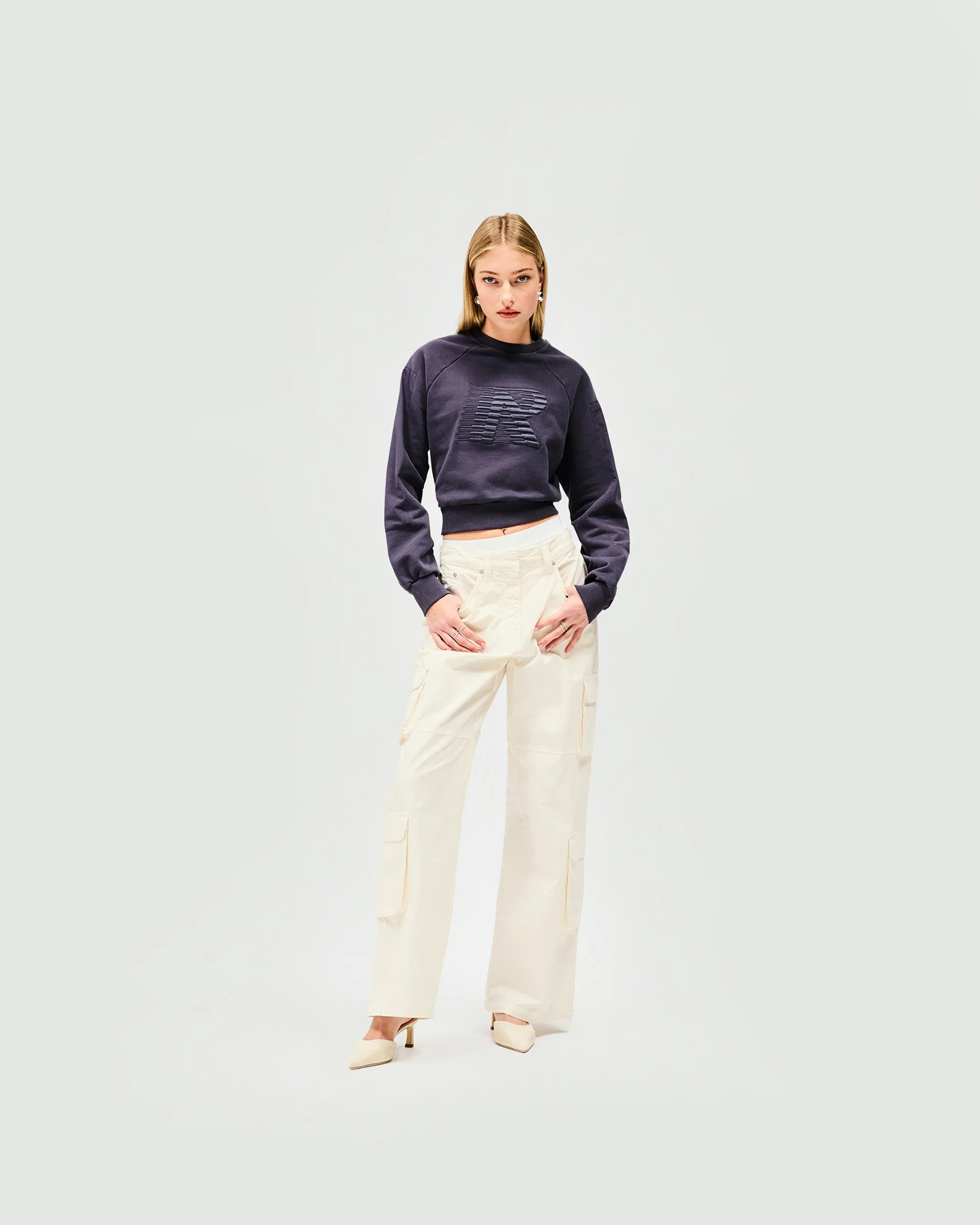 Reverse Long Sleeve Top - Washed Grey