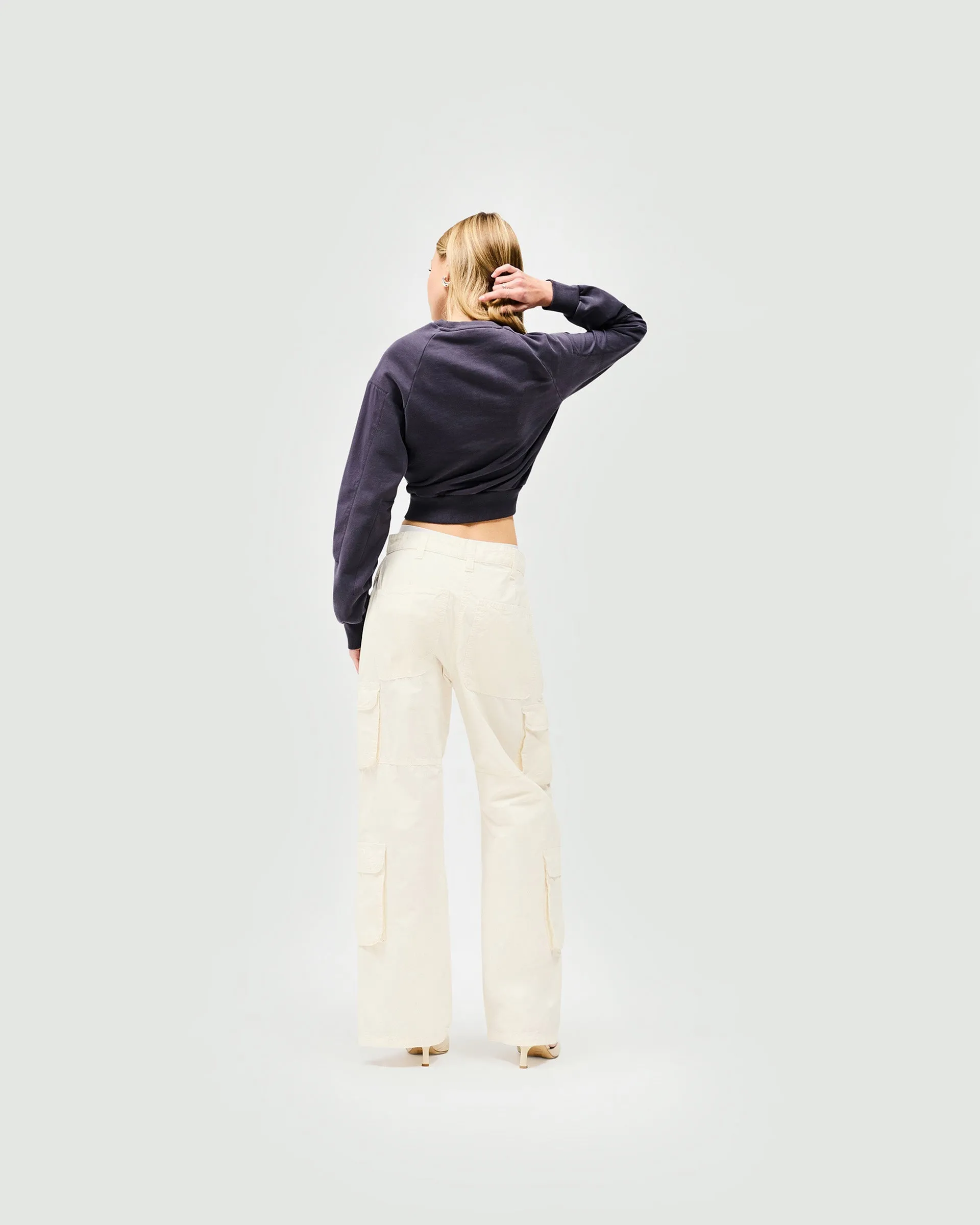 Reverse Long Sleeve Top - Washed Grey
