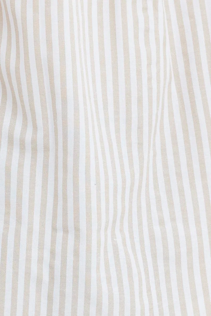 Stripe Collared Long Sleeve Button Up Shirt