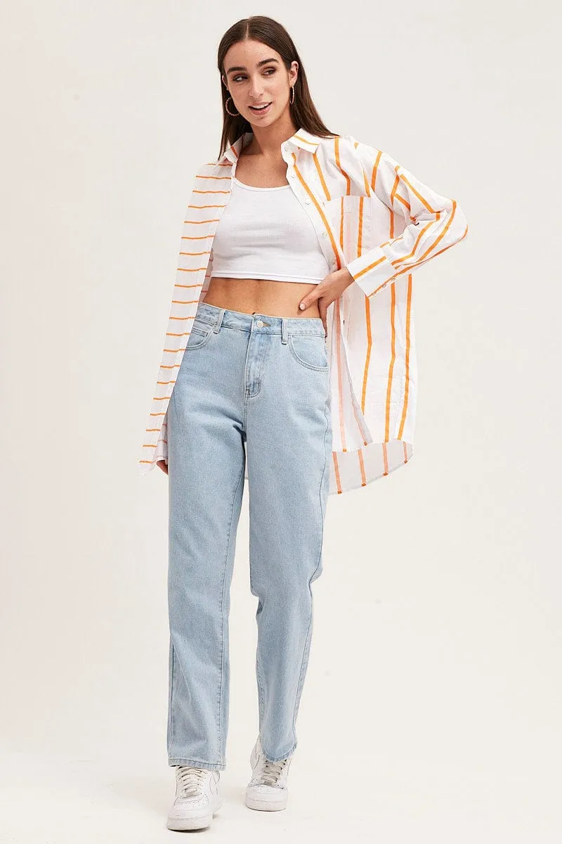 Stripe Long Sleeve Button Up Shirt