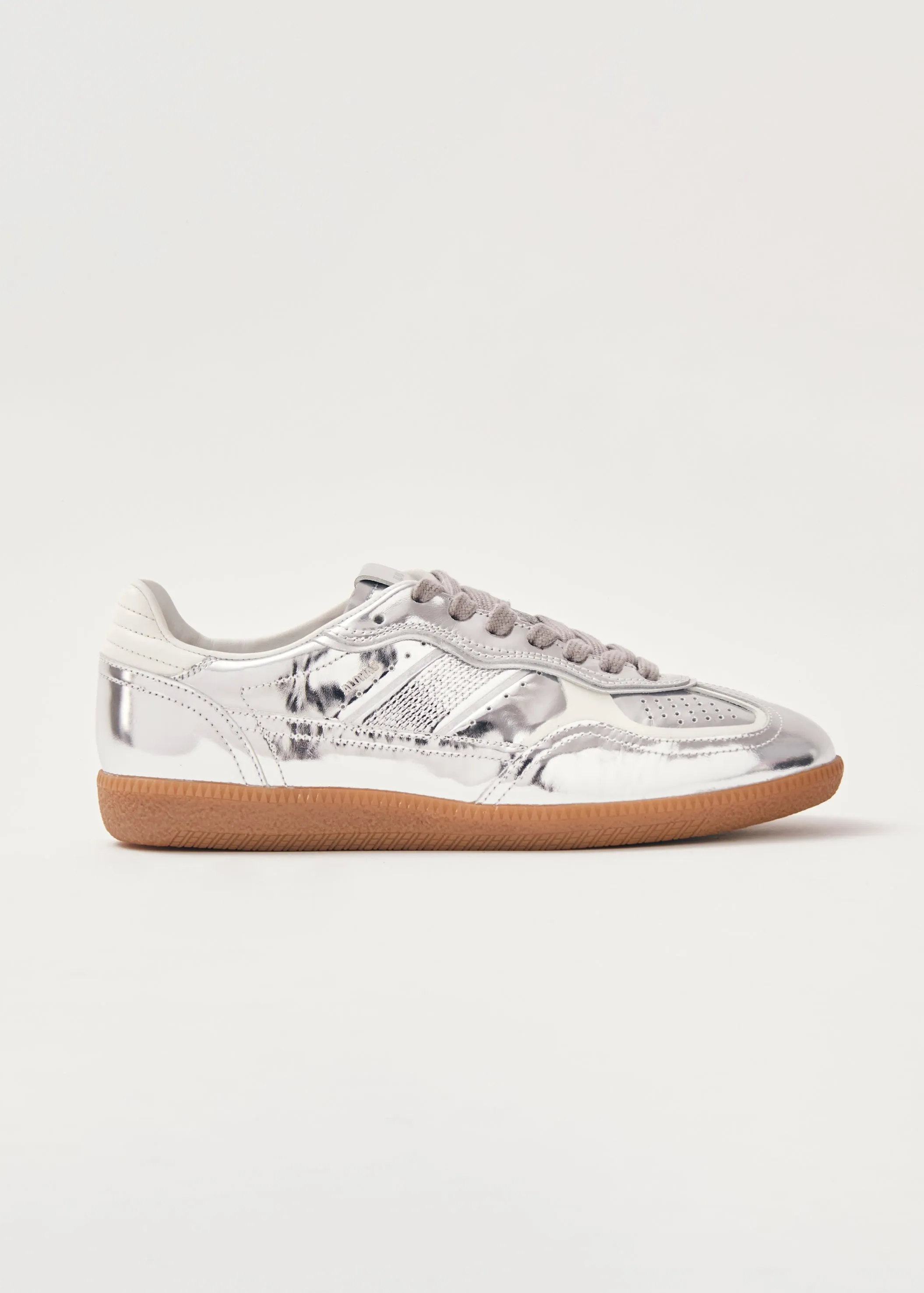 Tb.490 Rife Shimmer Leather Sneakers - Silver Cream