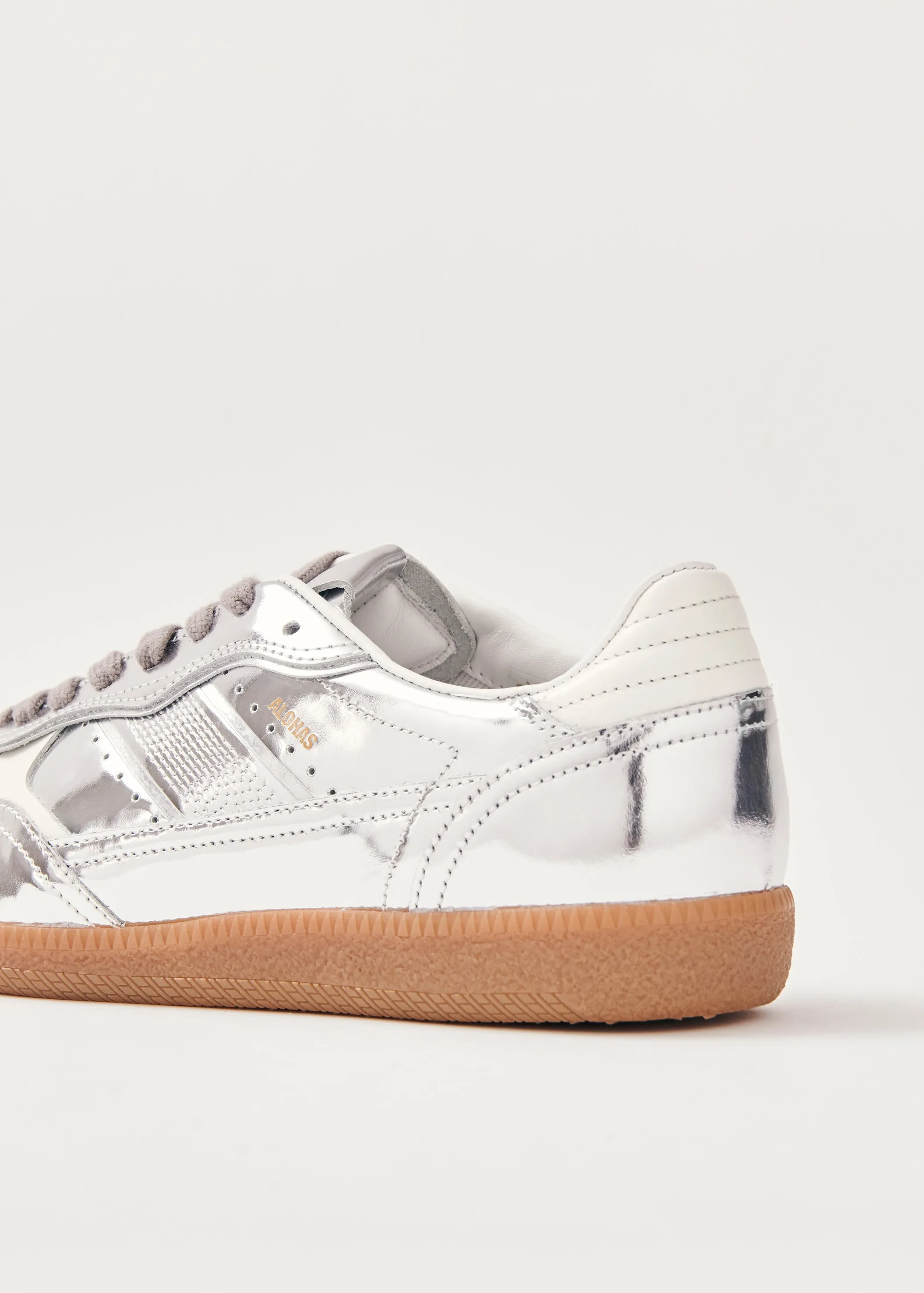 Tb.490 Rife Shimmer Leather Sneakers - Silver Cream