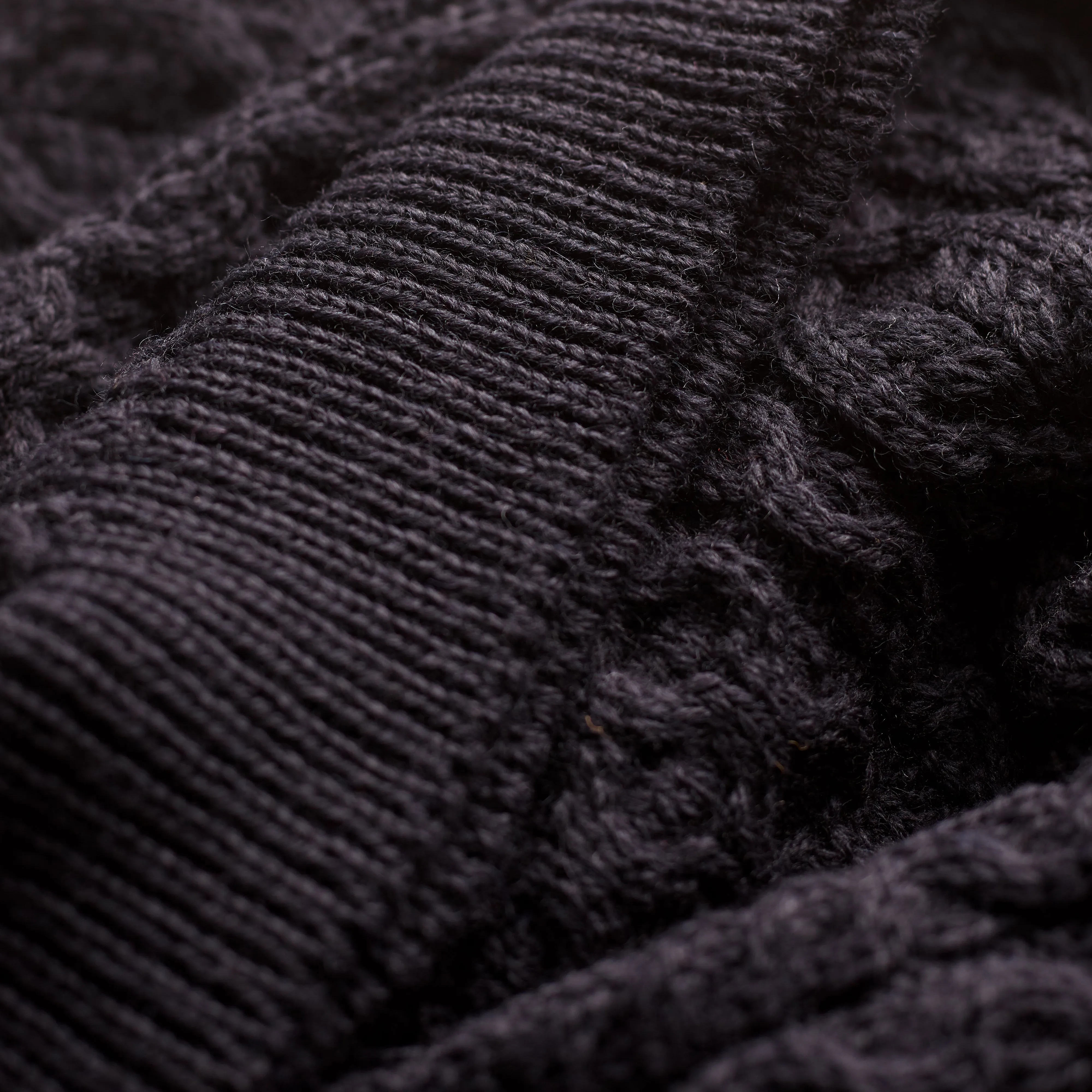 The Traditional Wool Cable Knit Navy Jumper