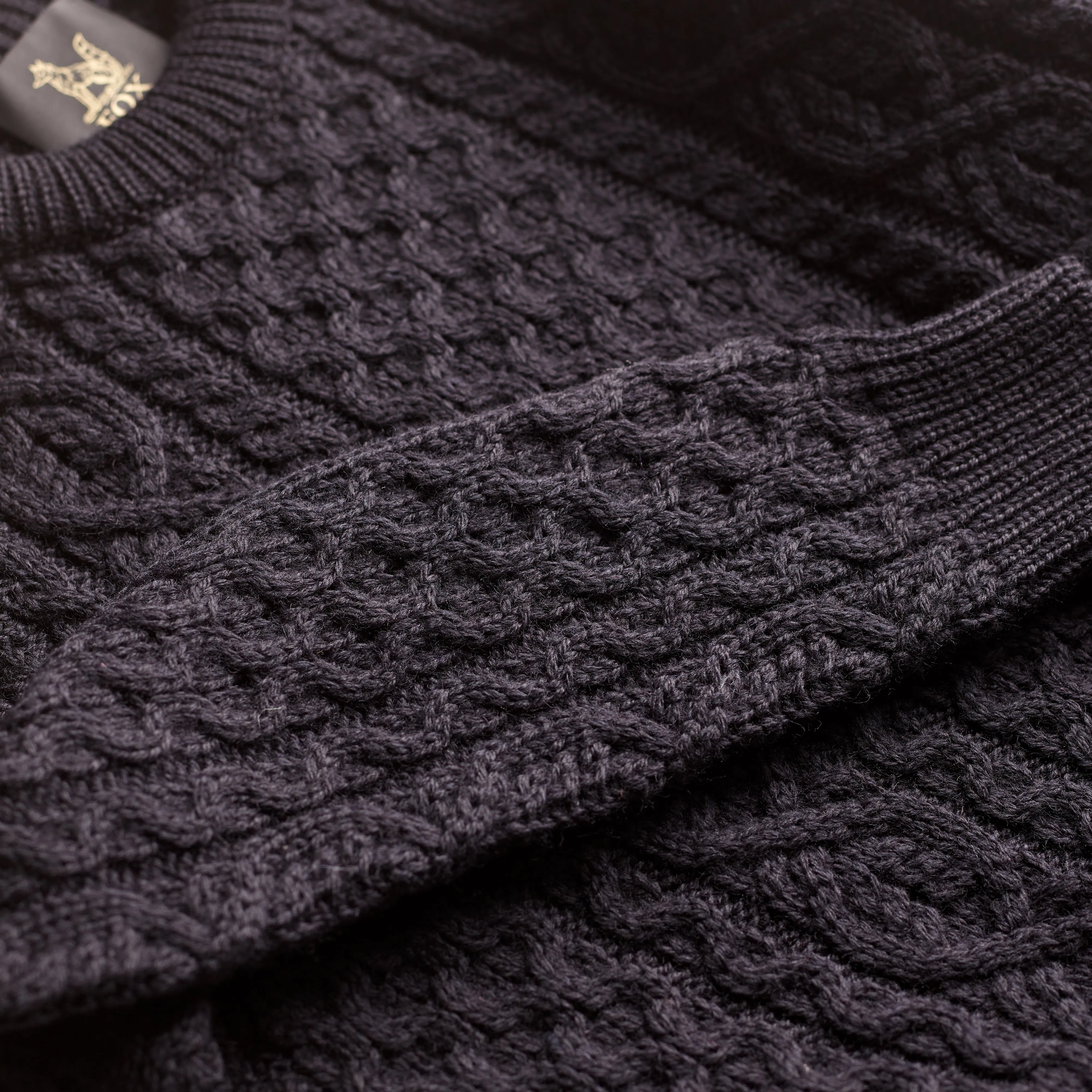 The Traditional Wool Cable Knit Navy Jumper