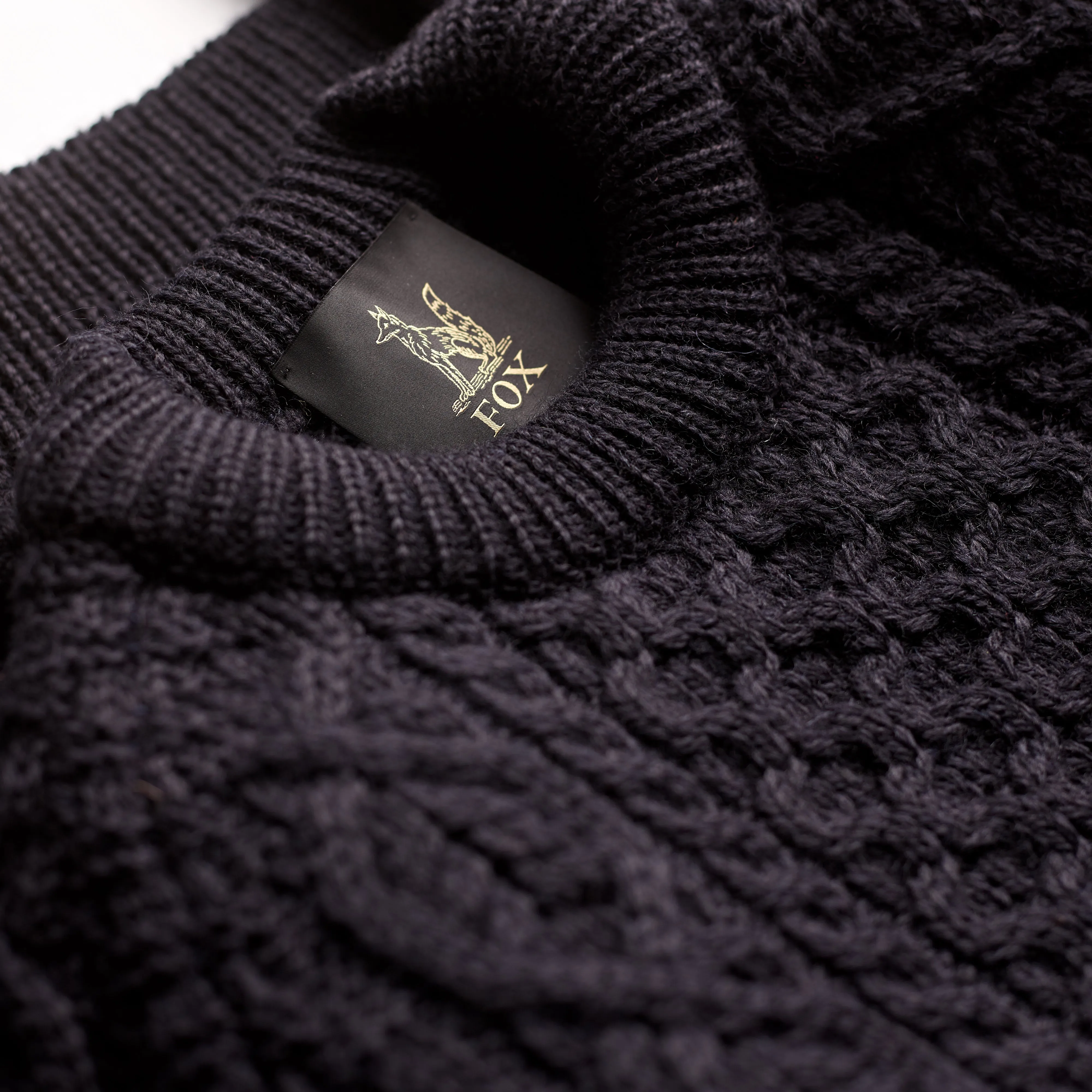 The Traditional Wool Cable Knit Navy Jumper