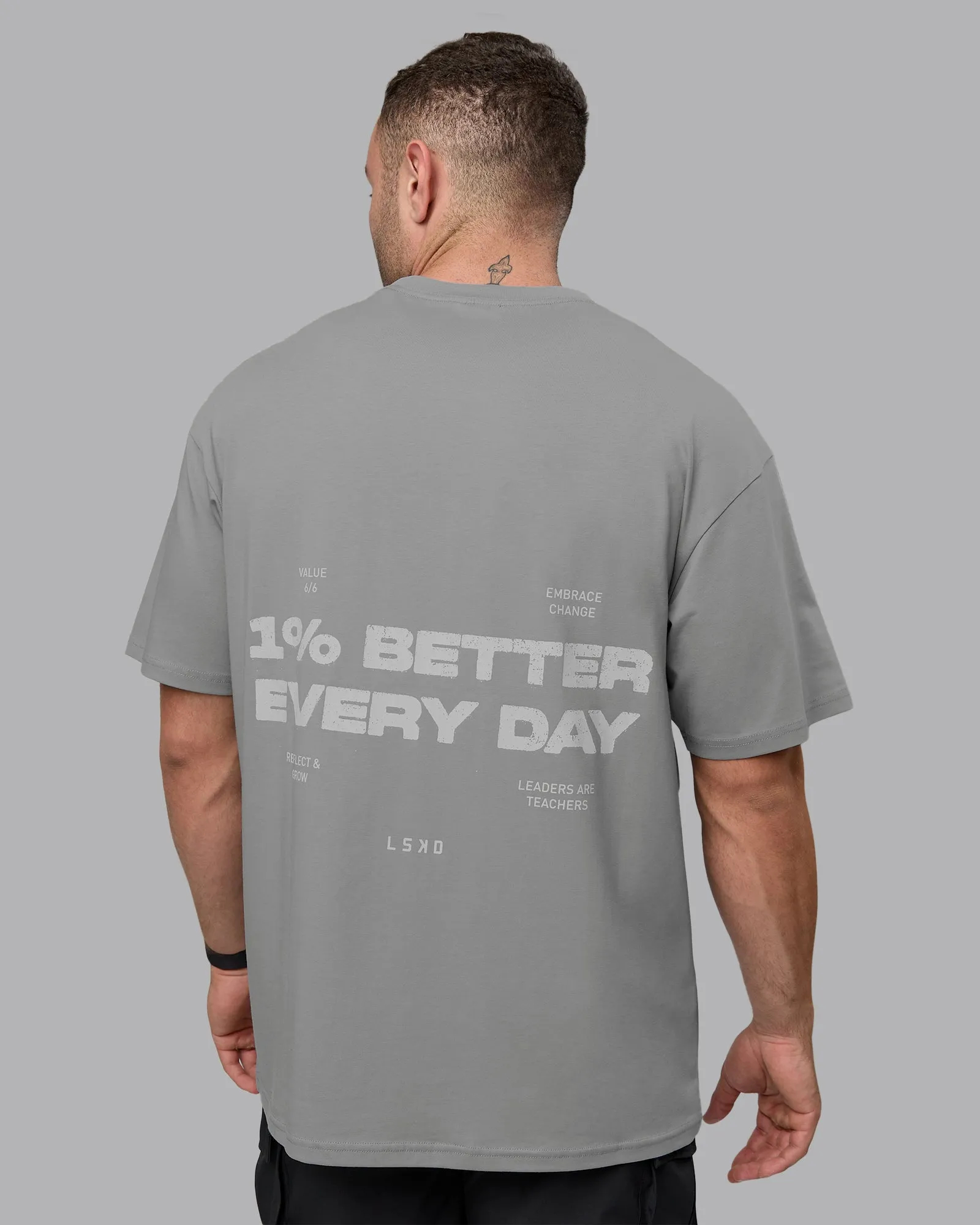 Unisex 1% Better Value Series FLXCotton Tee Oversize - Circular Grey-White