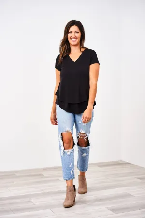 V-Neck Boyfriend Nursing Tee