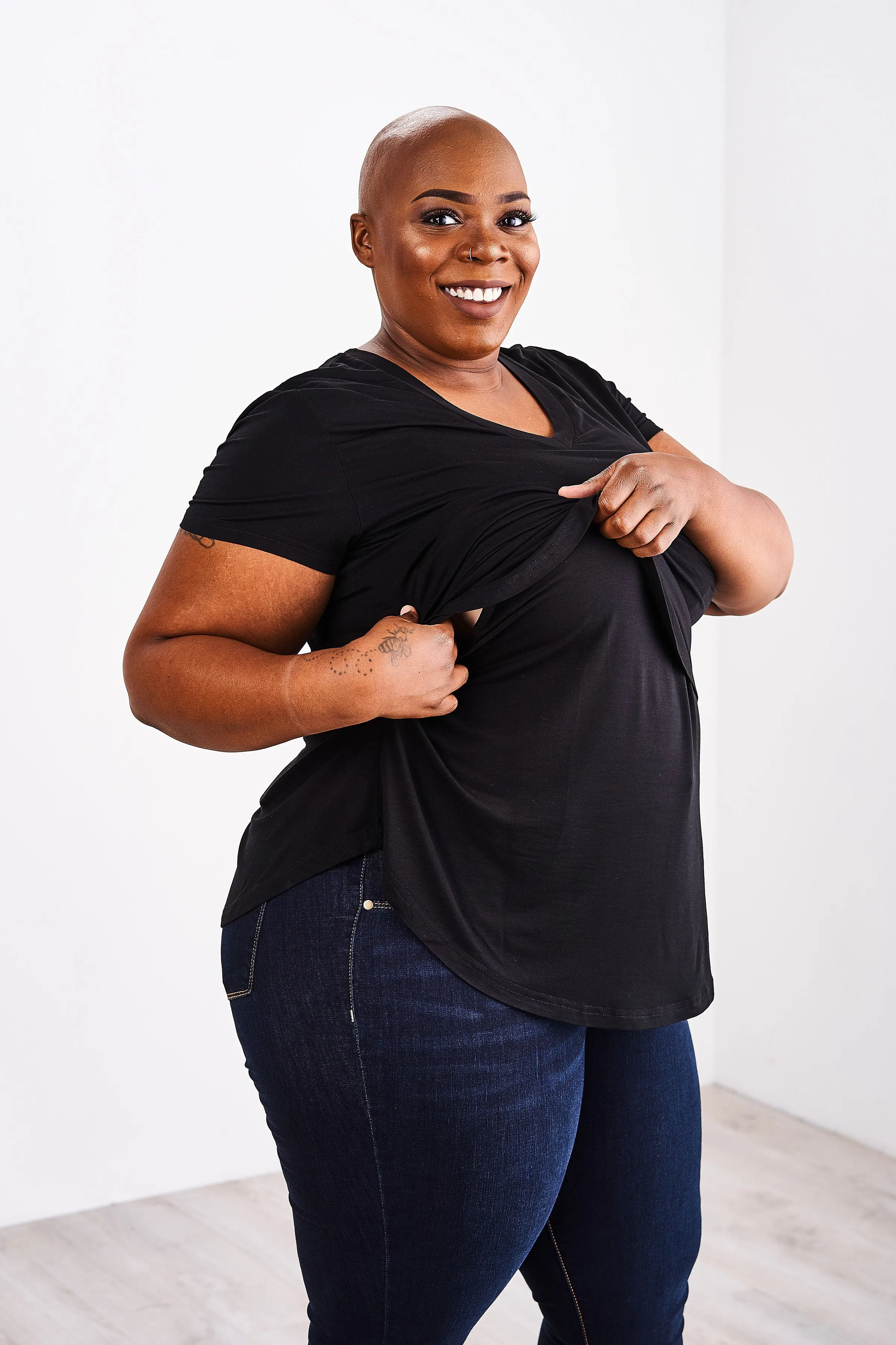 V-Neck Boyfriend Nursing Tee