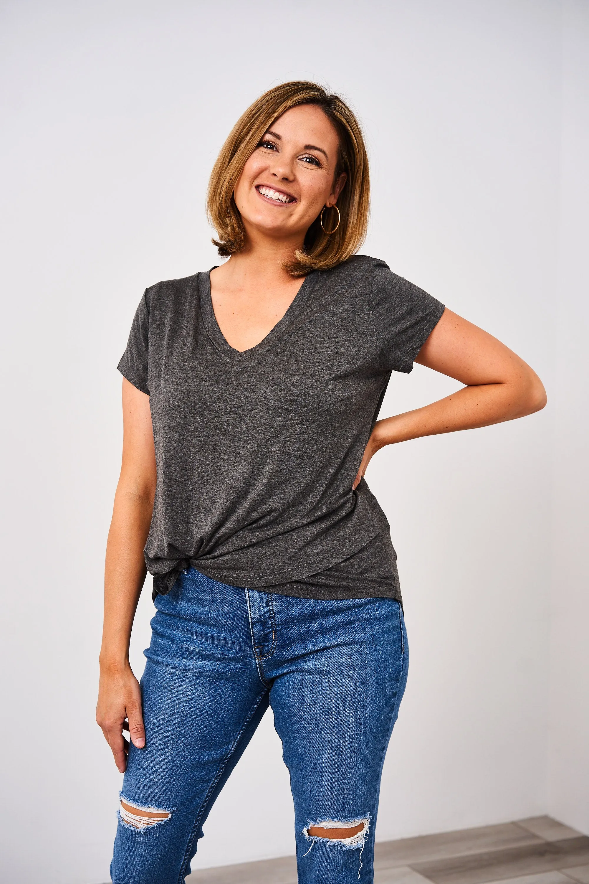 V-Neck Boyfriend Nursing Tee