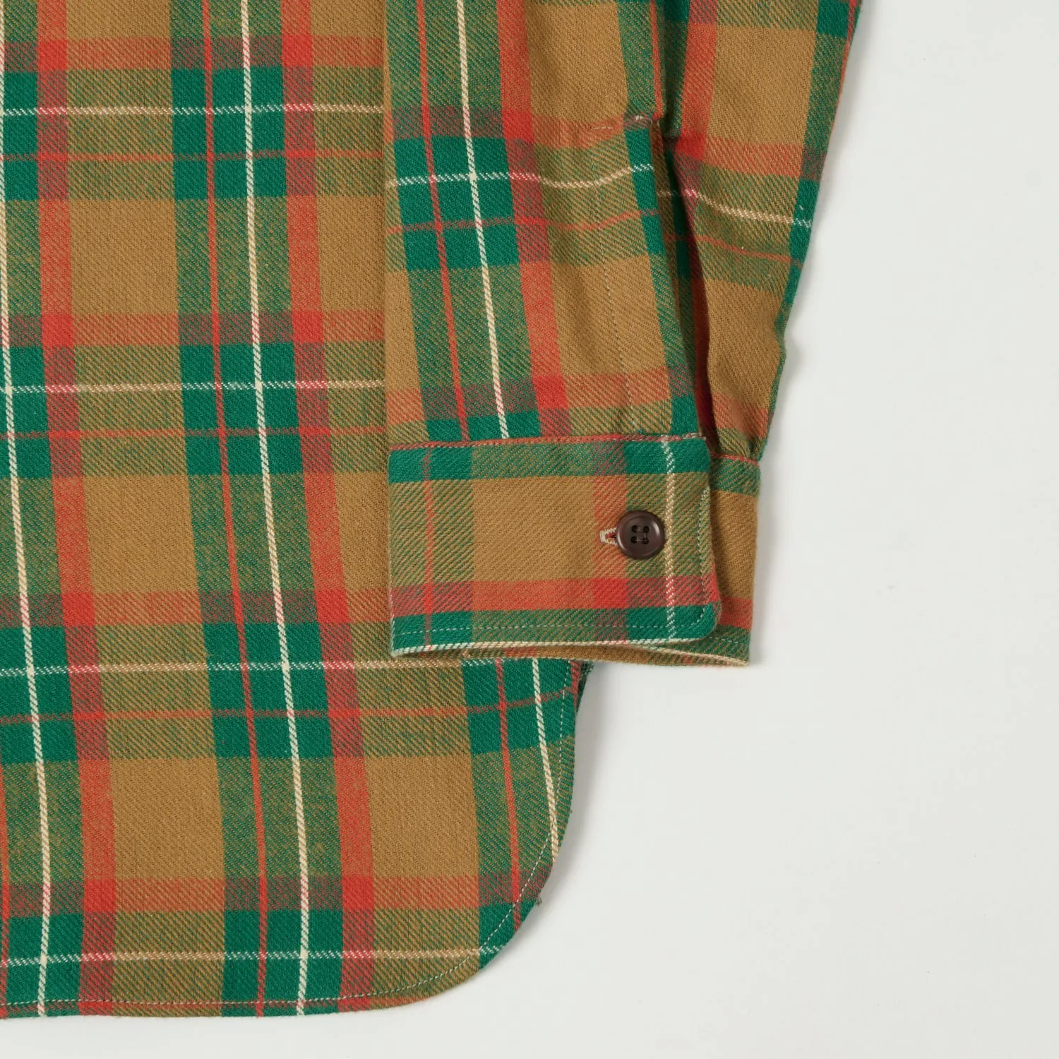 Warehouse & Co 3022 'G Pattern' Check Flannel Shirt - Brown/Green