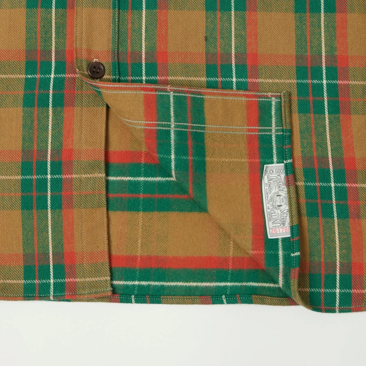 Warehouse & Co 3022 'G Pattern' Check Flannel Shirt - Brown/Green