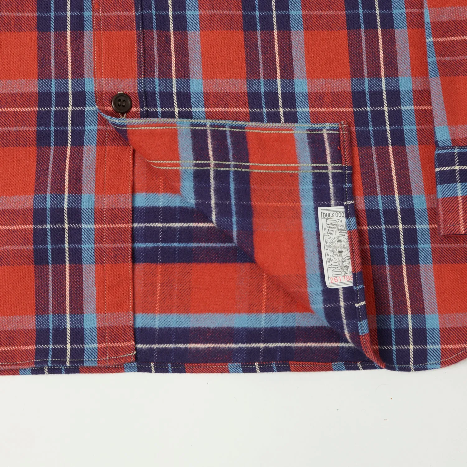 Warehouse & Co 3022 'G Pattern' Check Flannel Shirt - Salmon/Navy