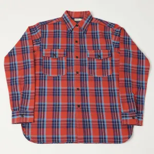 Warehouse & Co 3022 'G Pattern' Check Flannel Shirt - Salmon/Navy