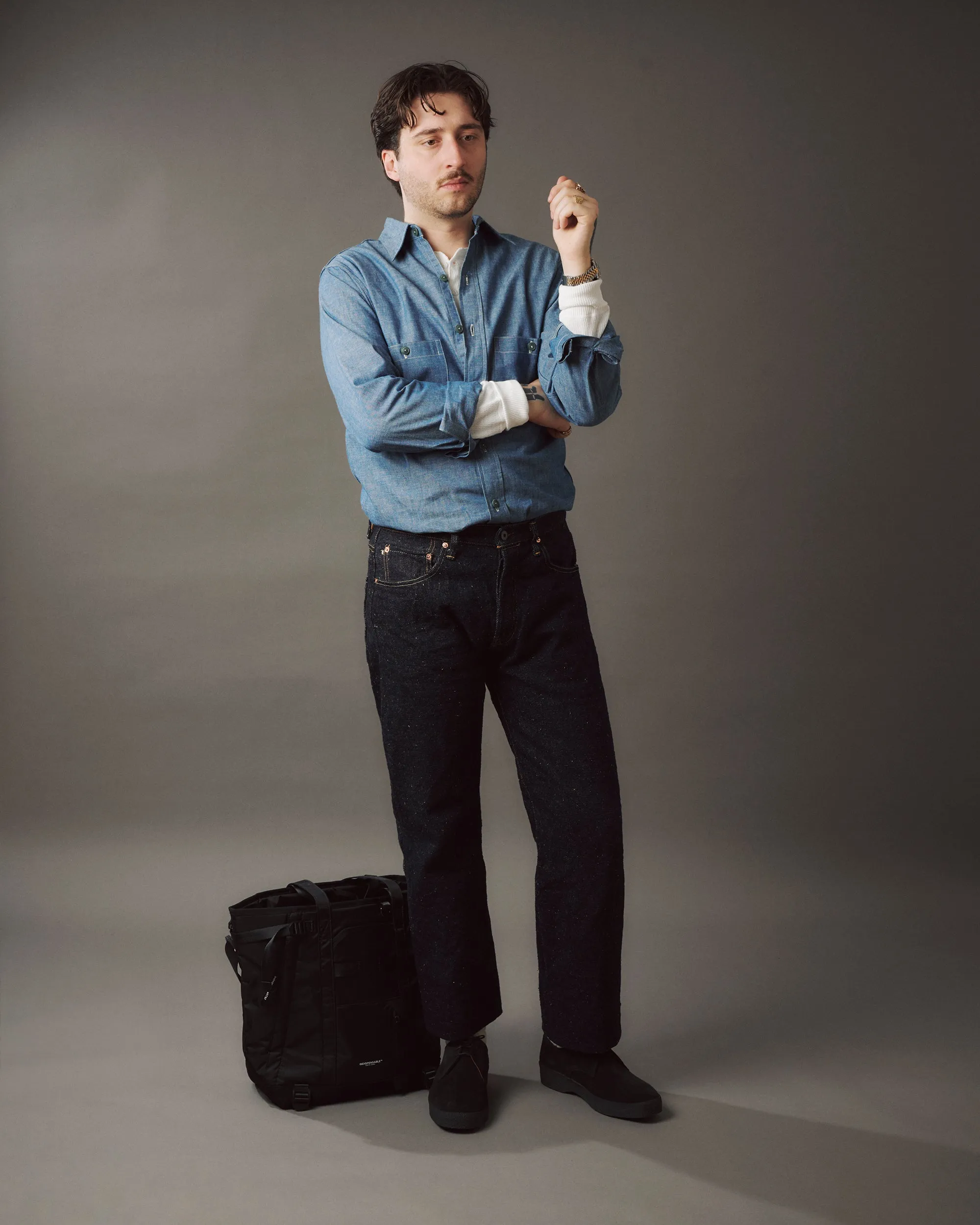 Warehouse & Co 3044 USN Chambray Shirt - Sax